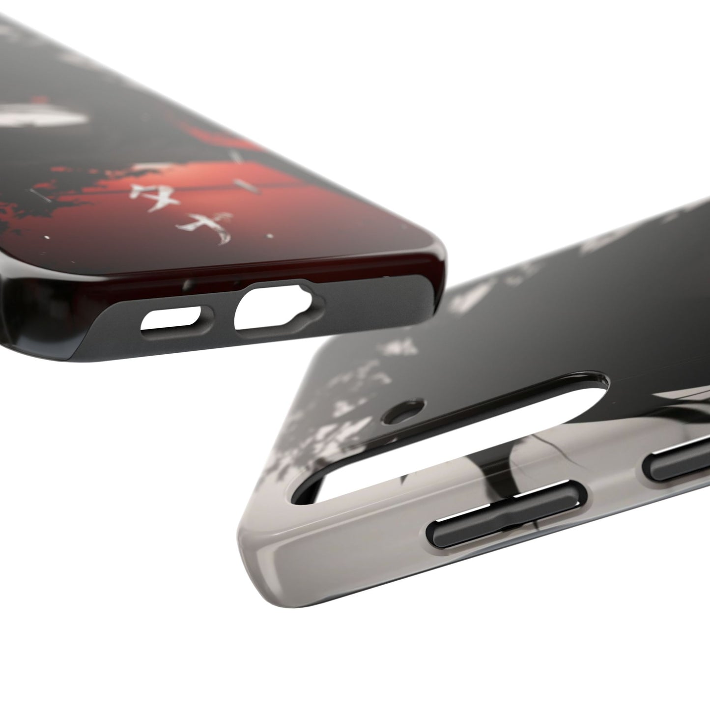 Anime Dark Ninja Phone Case — Red Eye Silhouette Tough Phone Case