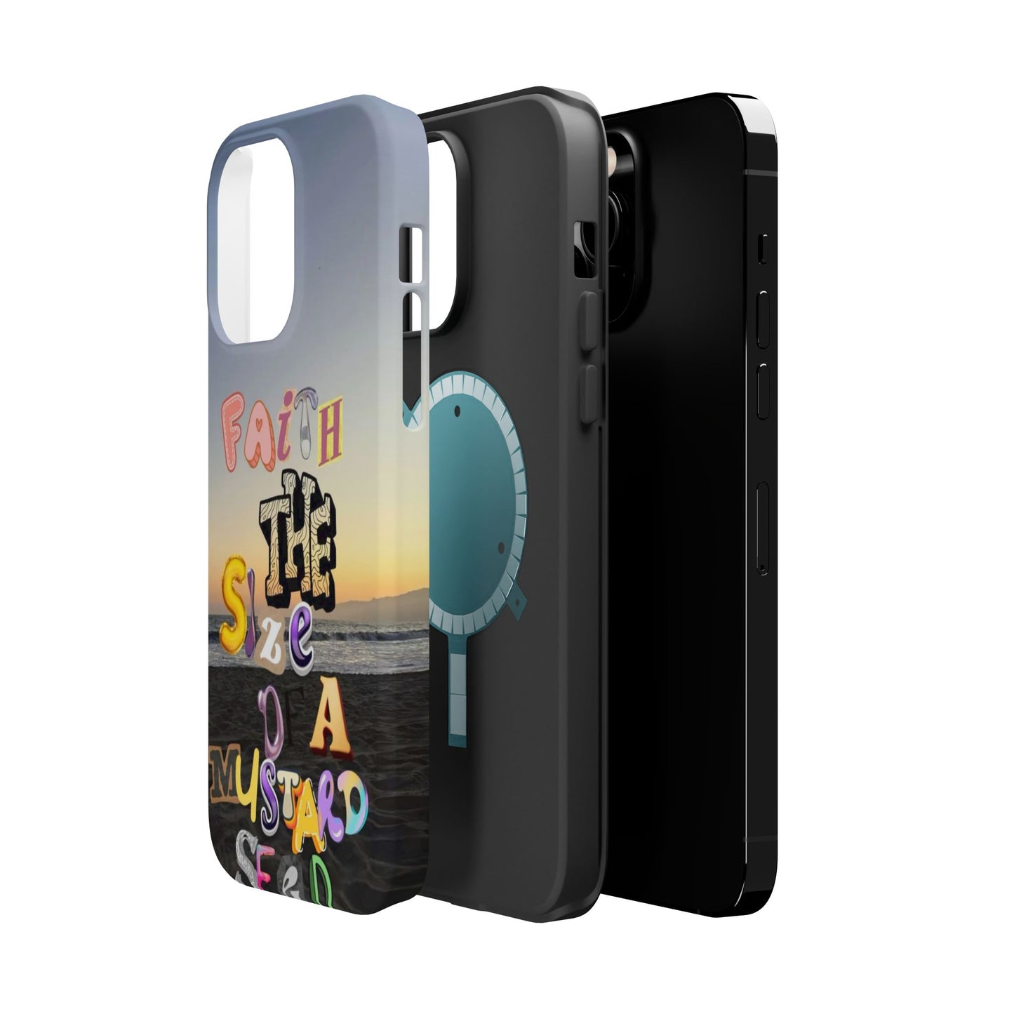 Magnetic Impact-Resistant Phone Case — "Faith the Size of a Mustard Seed" Sunset Design