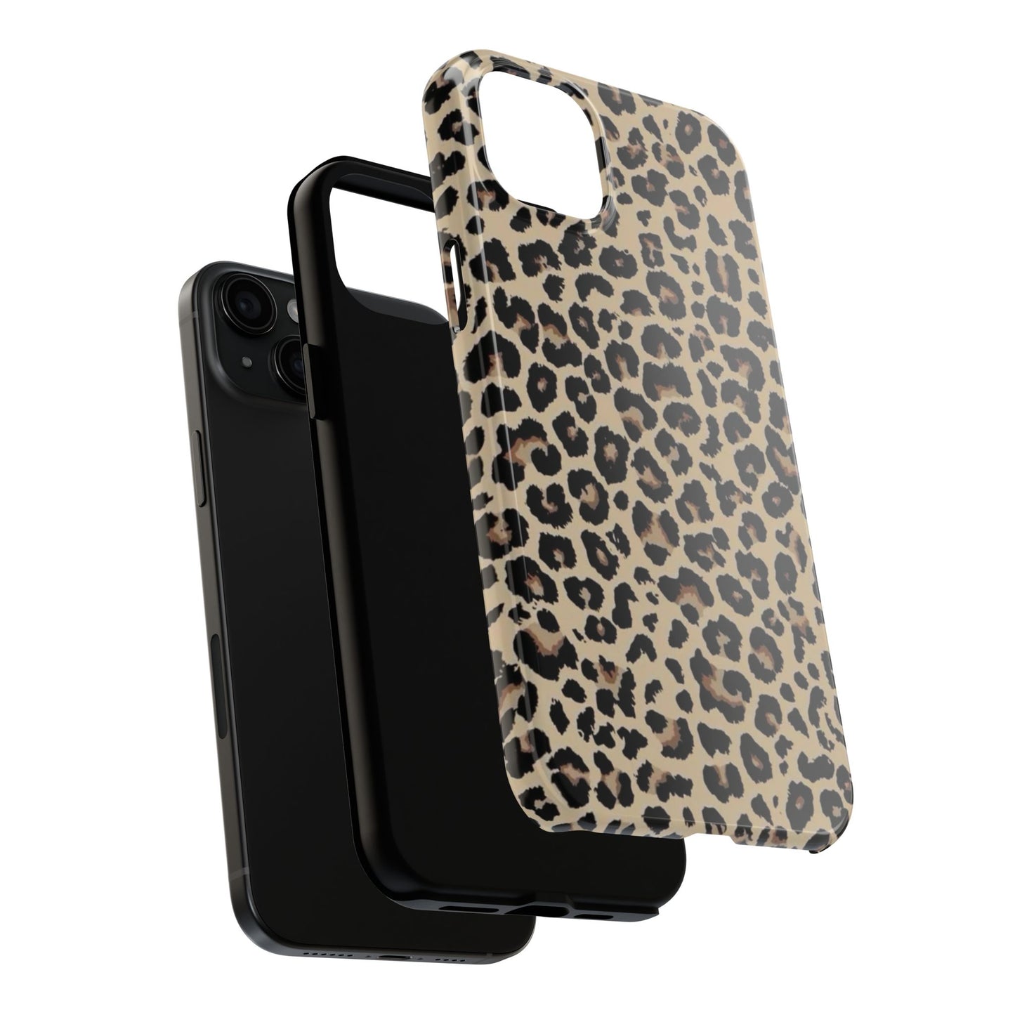 Leopard Print Tough Phone Case — Durable Protective iPhone Cover
