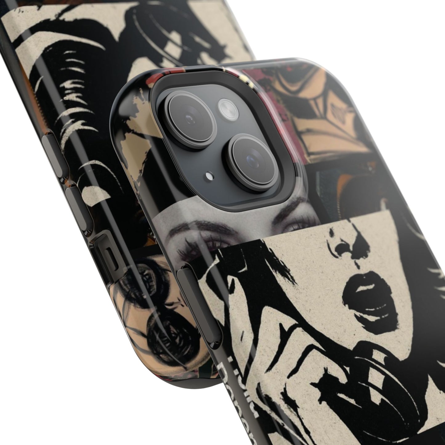 Magnetic Impact Phone Case — Retro Pop Art "Music Is My Drug" Design