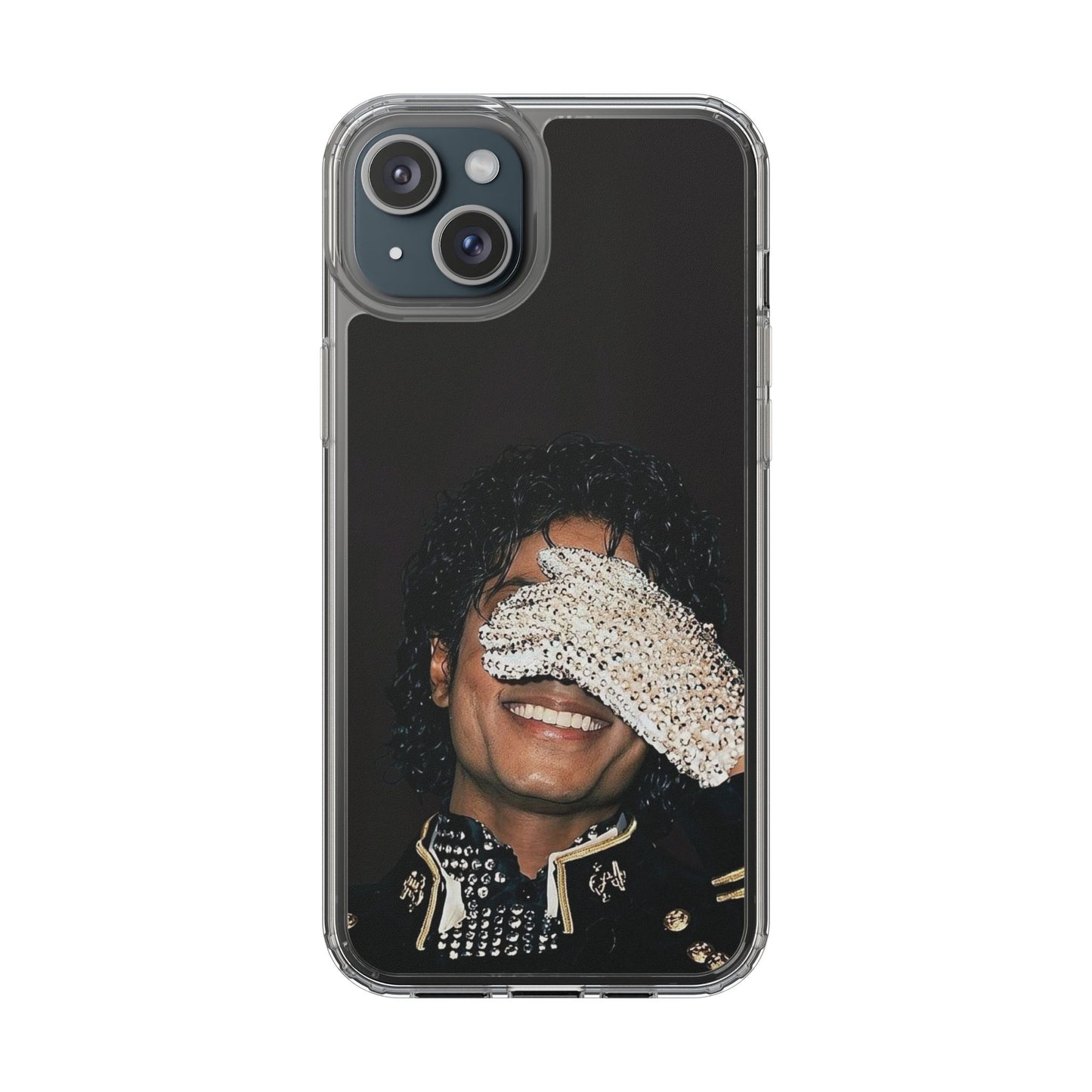 Michael Jackson Smiling Portrait Clear Phone Case — Retro Pop Icon Design