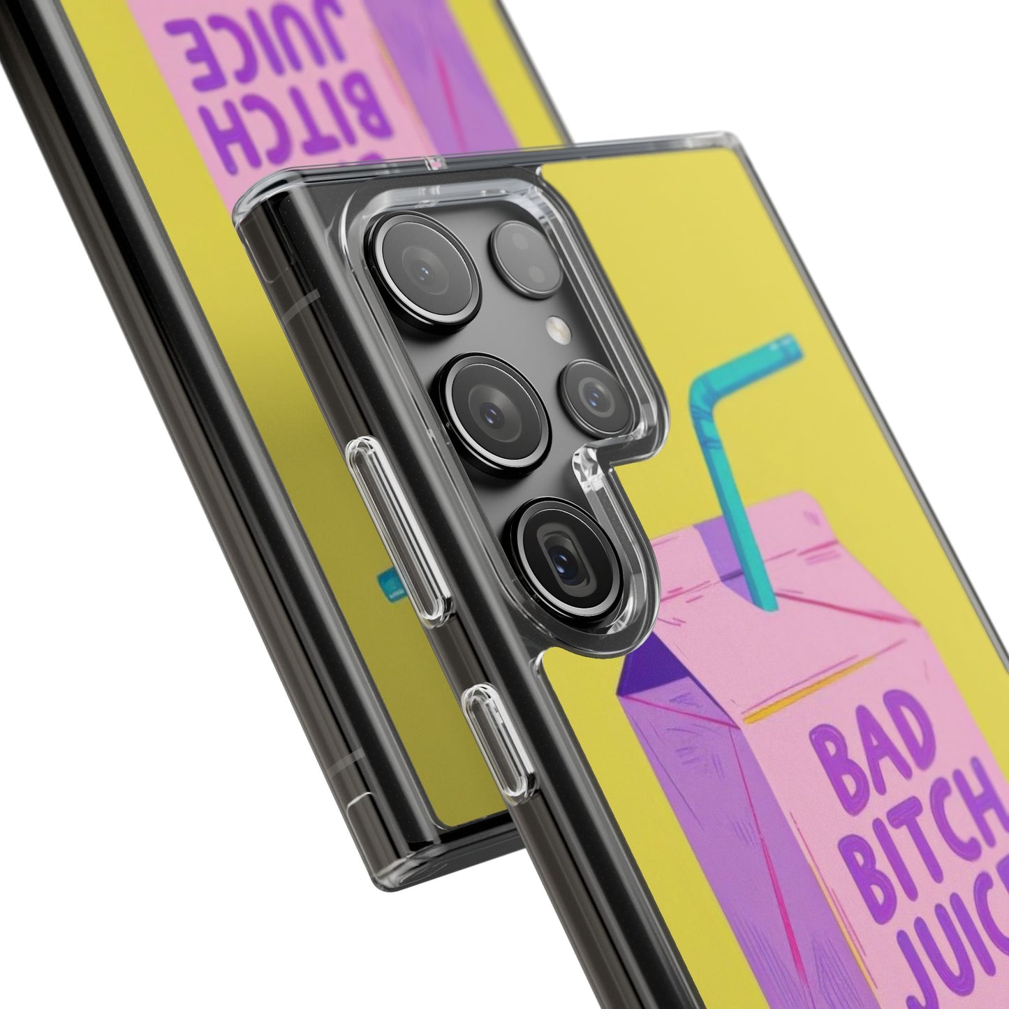 Clear Impact-Resistant Phone Case — "Bad Bitch Juice" Cartoon Juice Box Design