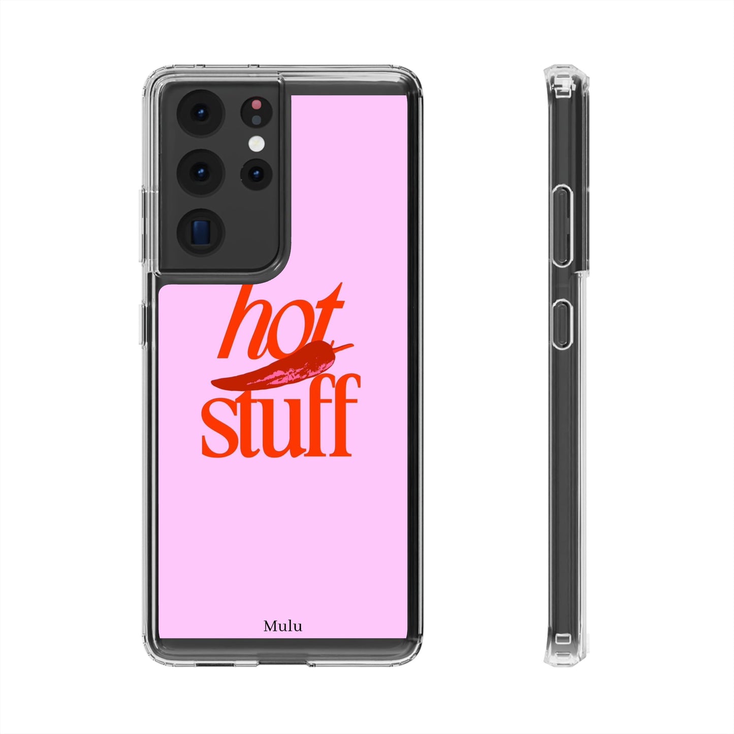 Hot Stuff Clear Impact Phone Case — Pink Retro Typography iPhone Cover