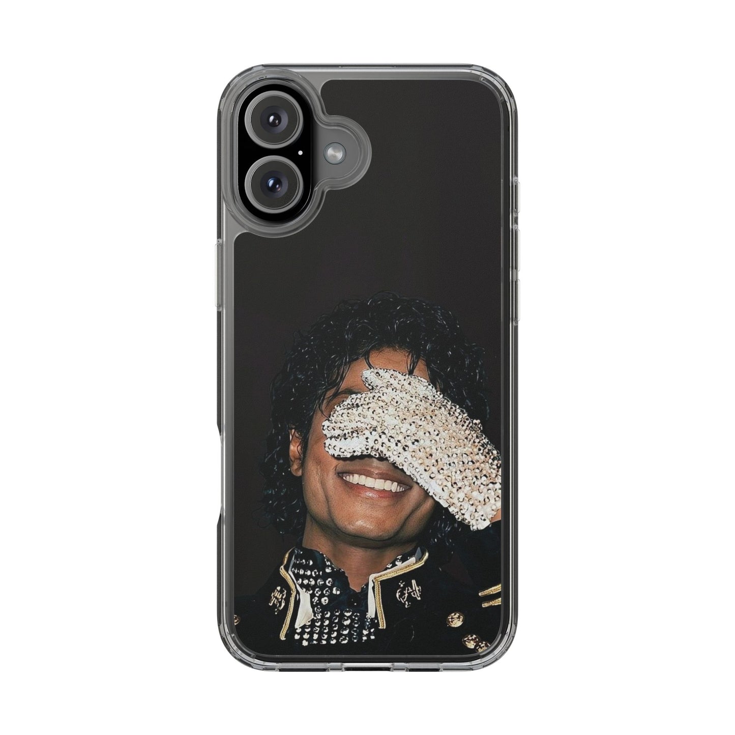 Michael Jackson Smiling Portrait Clear Phone Case — Retro Pop Icon Design