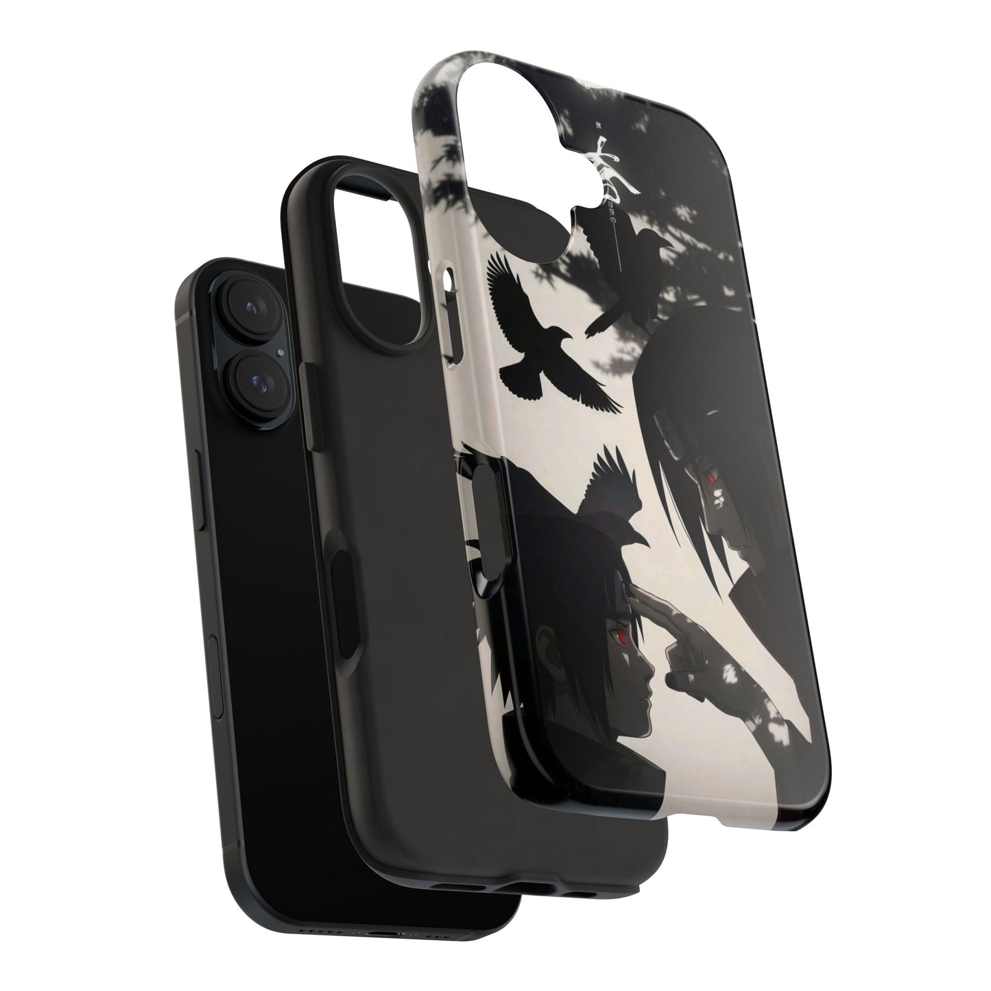 Anime Raven Silhouette Phone Case — Dark Red Eye Tough Protective Case