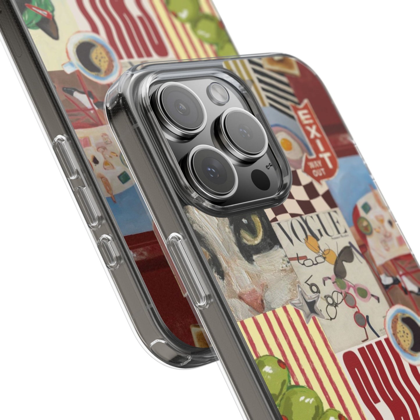 Collage Vintage Aesthetic Clear Impact-Resistant Phone Case