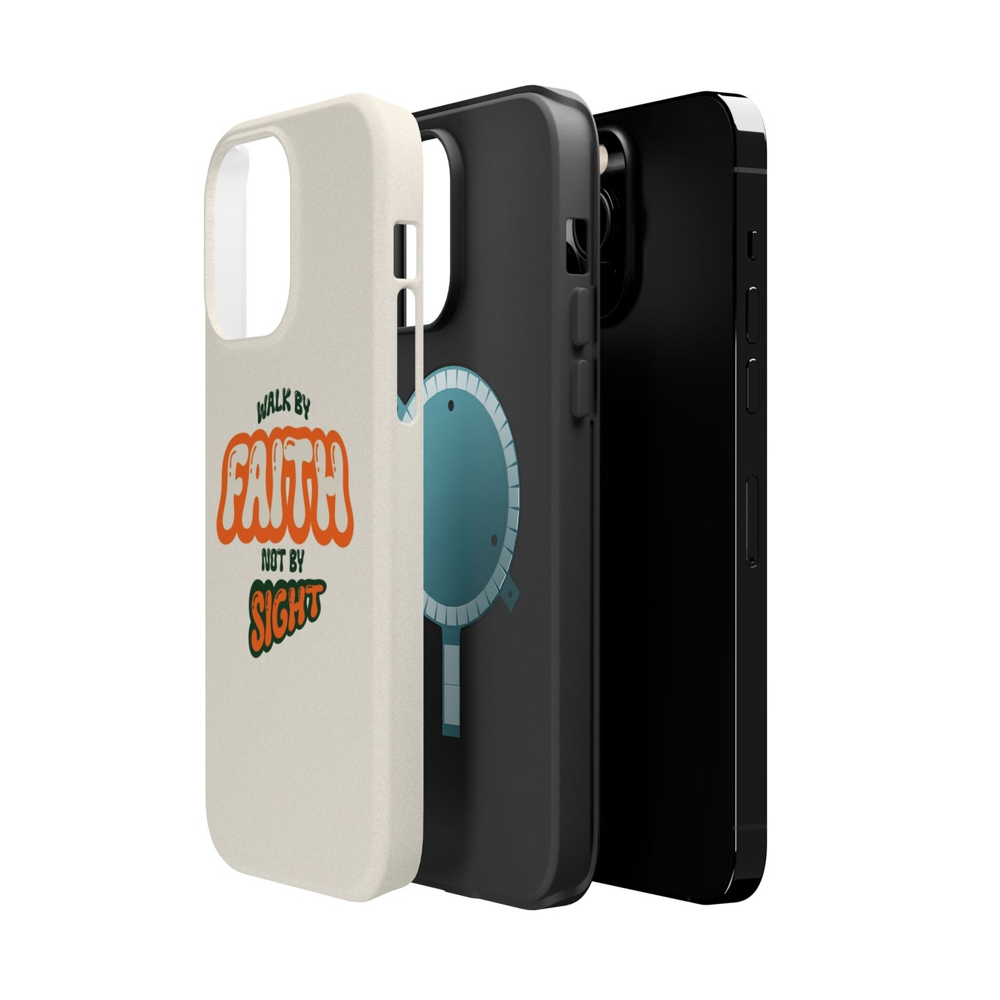 Magnetic Impact-Resistant Case — "Walk by Faith Not by Sight" Inspirational Phone Cover