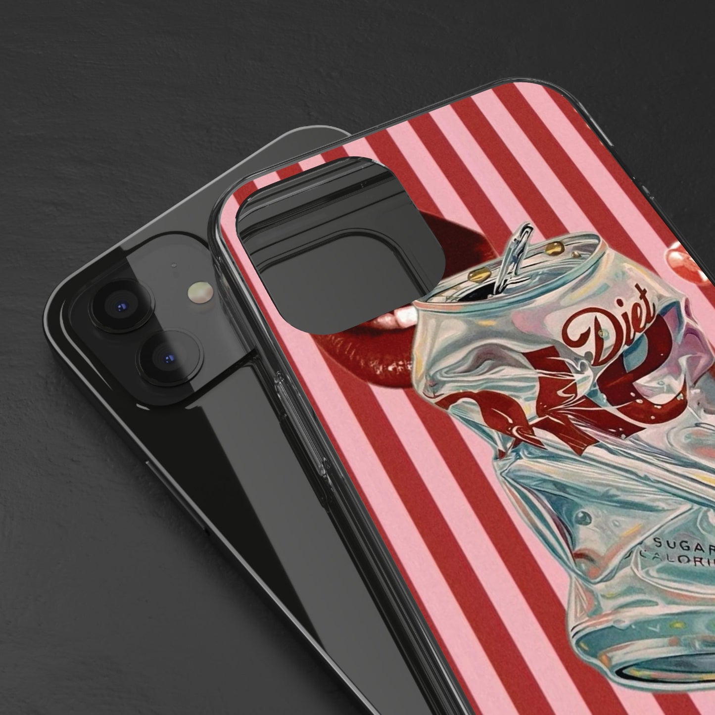 Diet Cola Crush Clear Phone Case – Retro Soda Pop Design