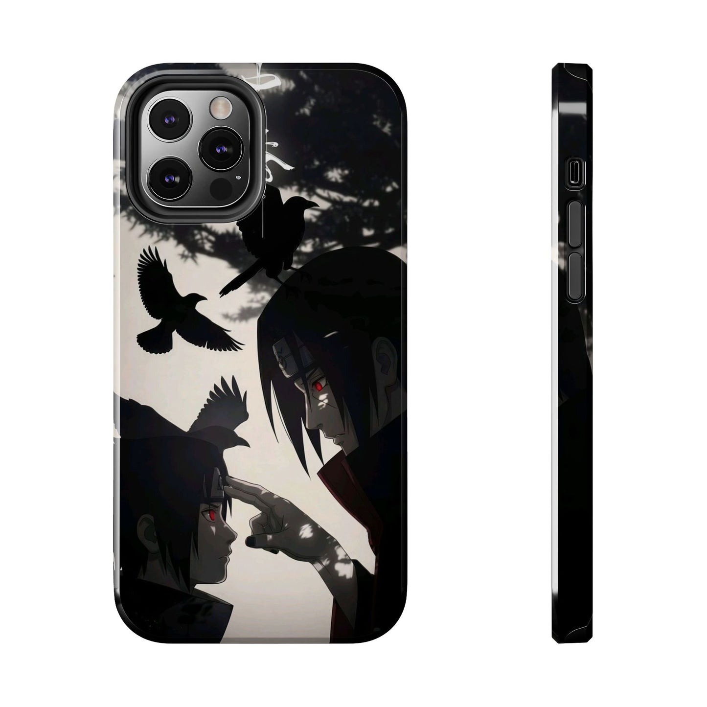 Anime Raven Silhouette Phone Case — Dark Red Eye Tough Protective Case