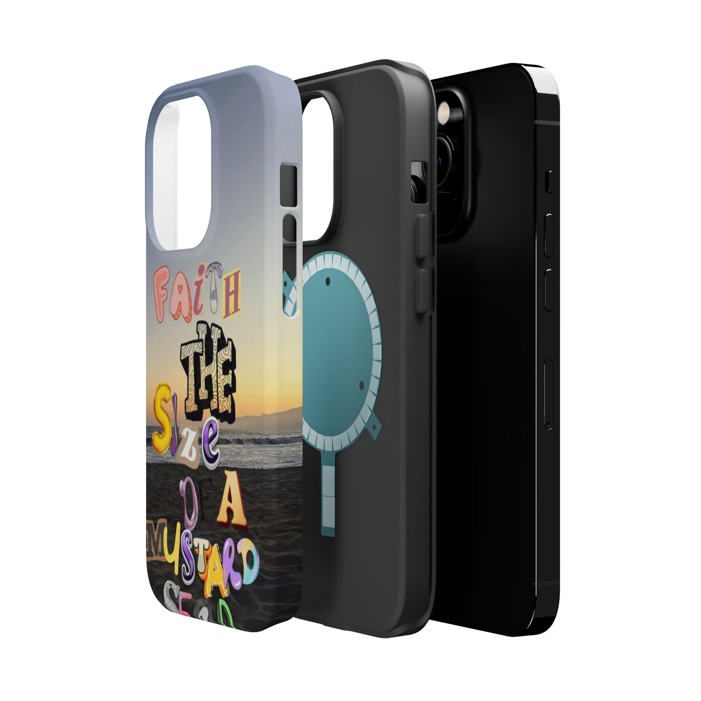 Magnetic Impact-Resistant Phone Case — "Faith the Size of a Mustard Seed" Sunset Design