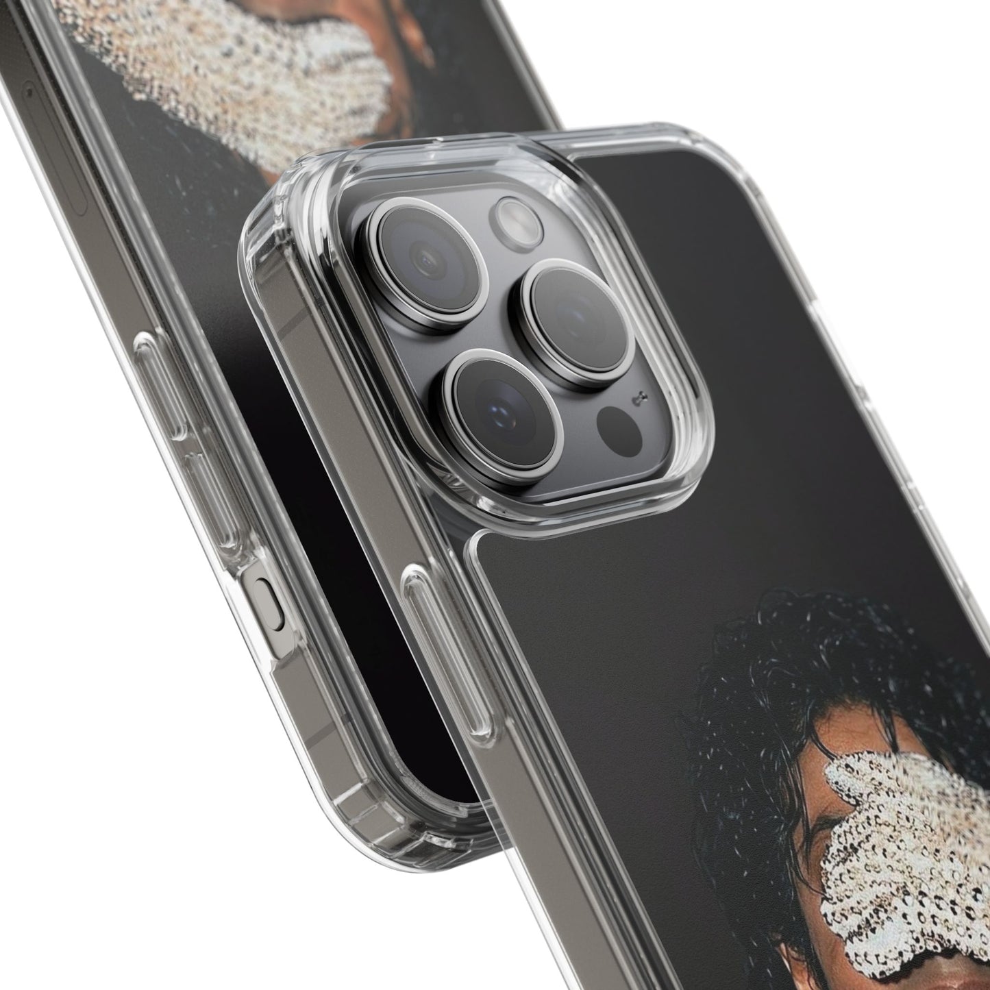 Michael Jackson Smiling Portrait Clear Phone Case — Retro Pop Icon Design