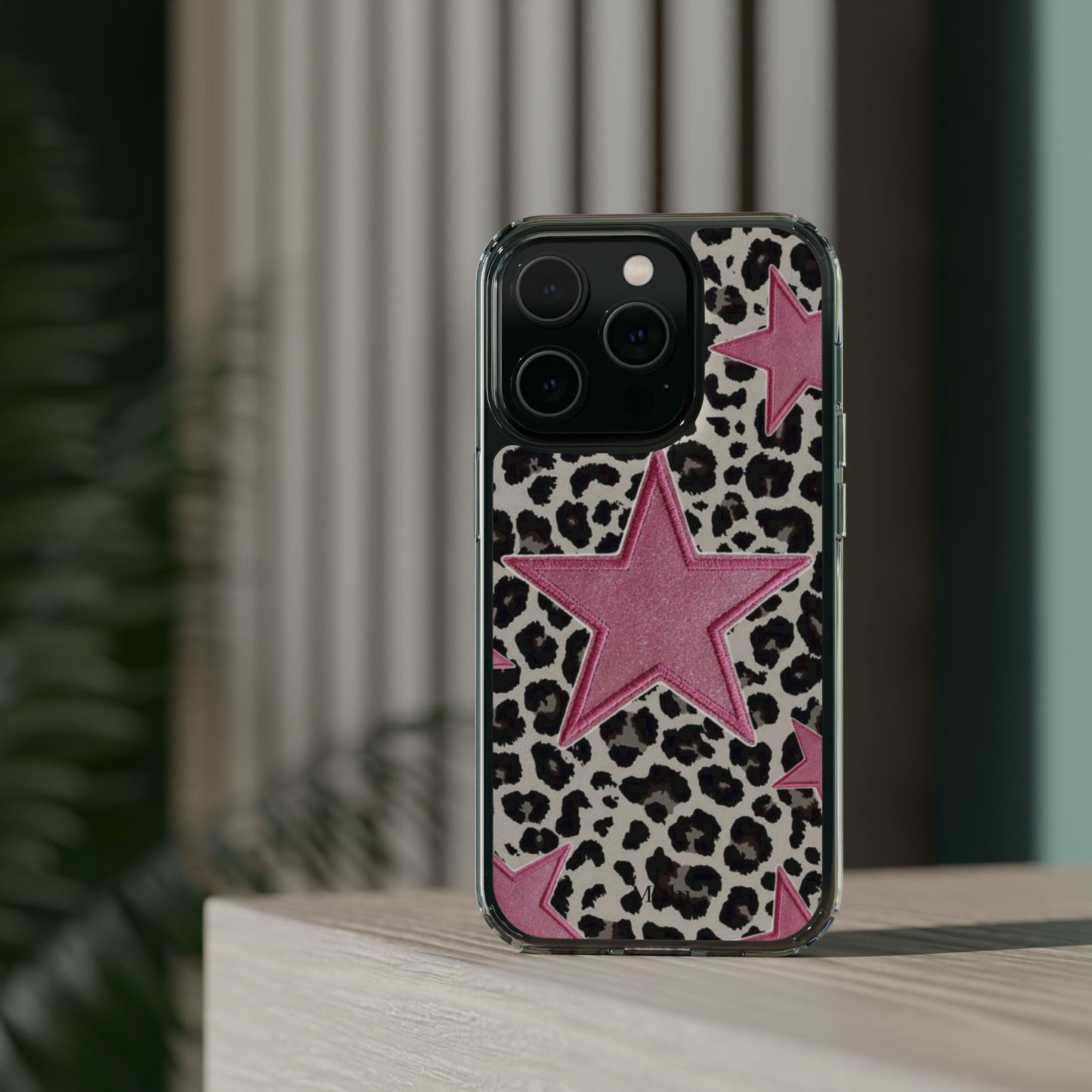 Pink Star Leopard Clear Impact Phone Case