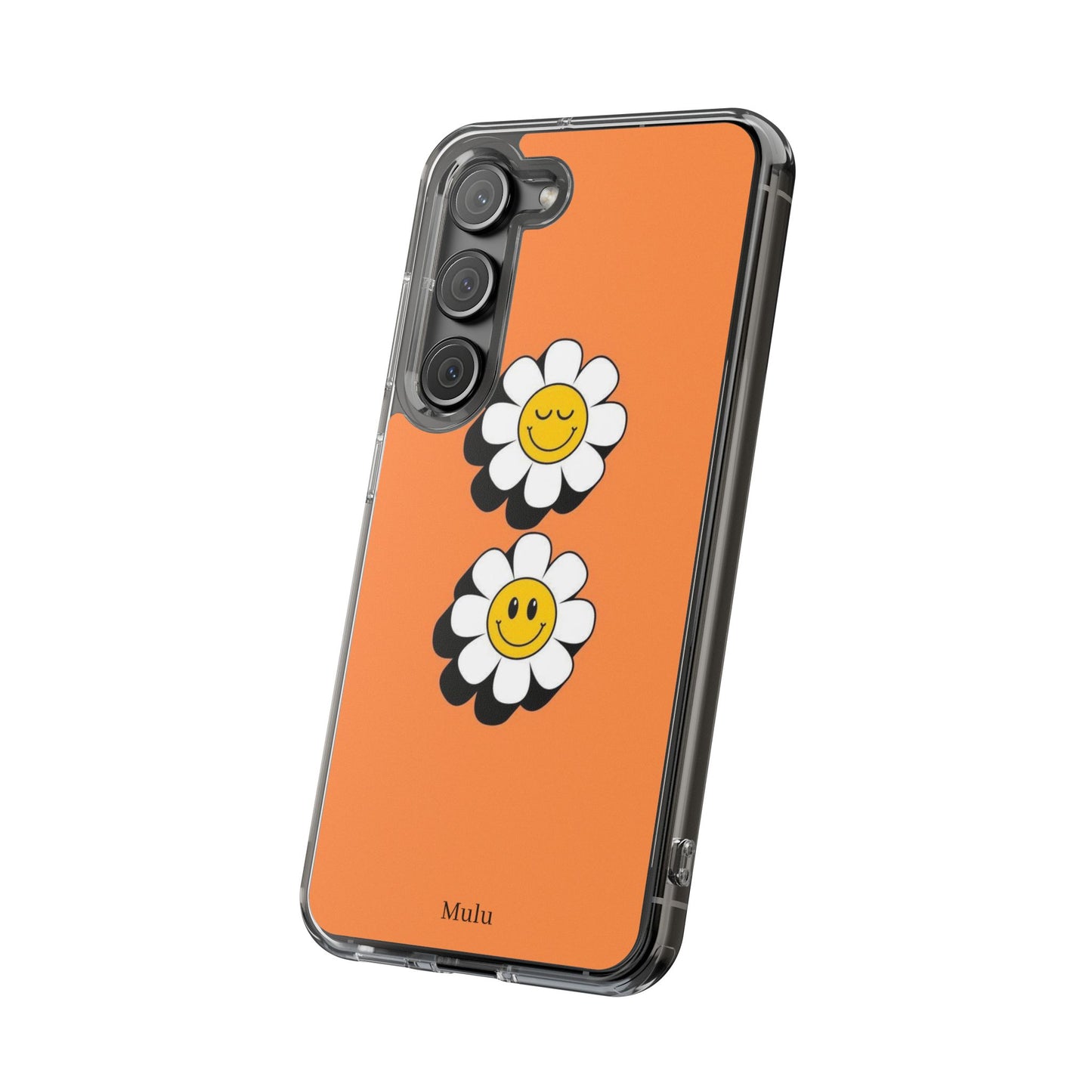Phone Case — Orange Smiley Daisy Clear Impact‑Resistant Case