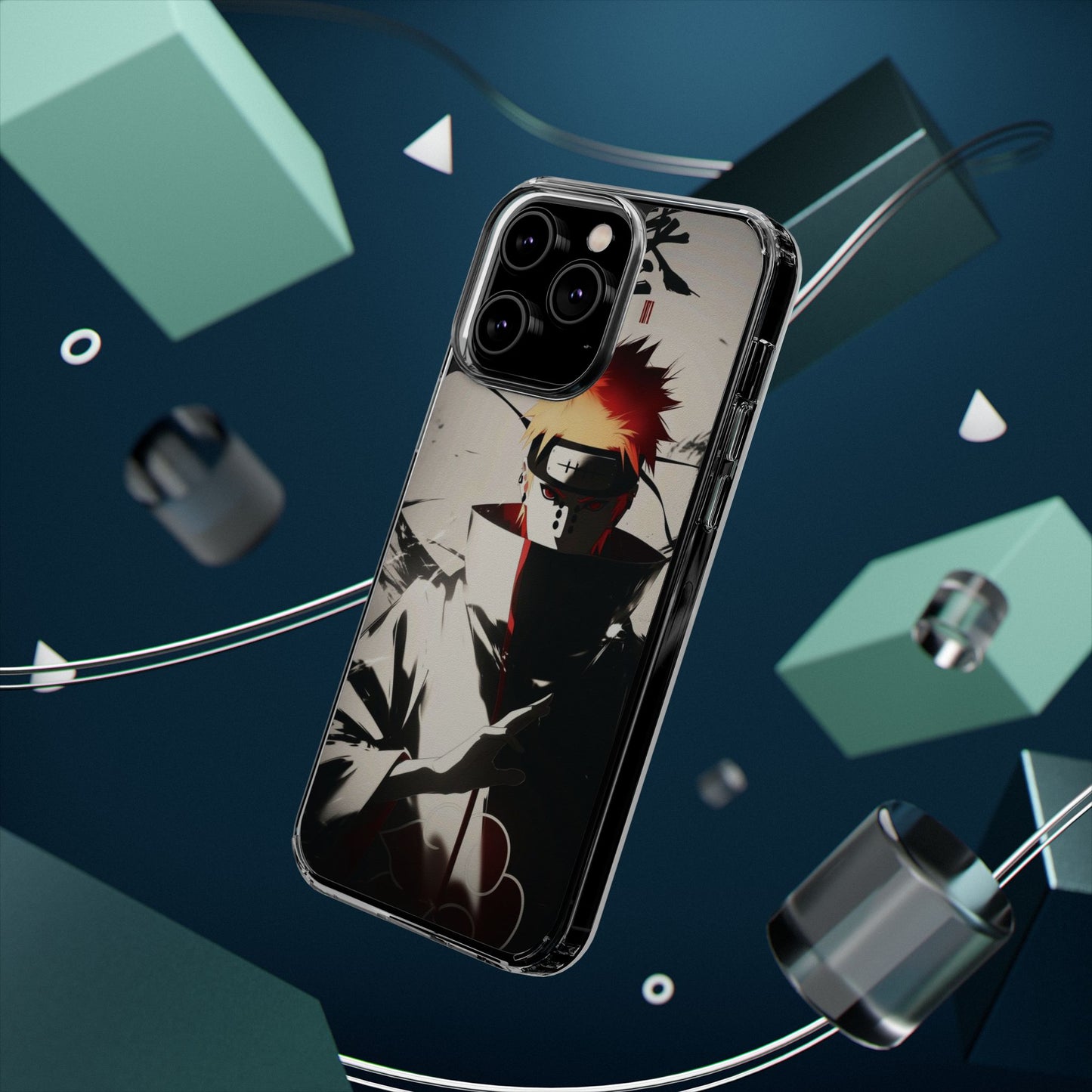 Clear Impact-Resistant Phone Case — Anime Akatsuki Shadow Design