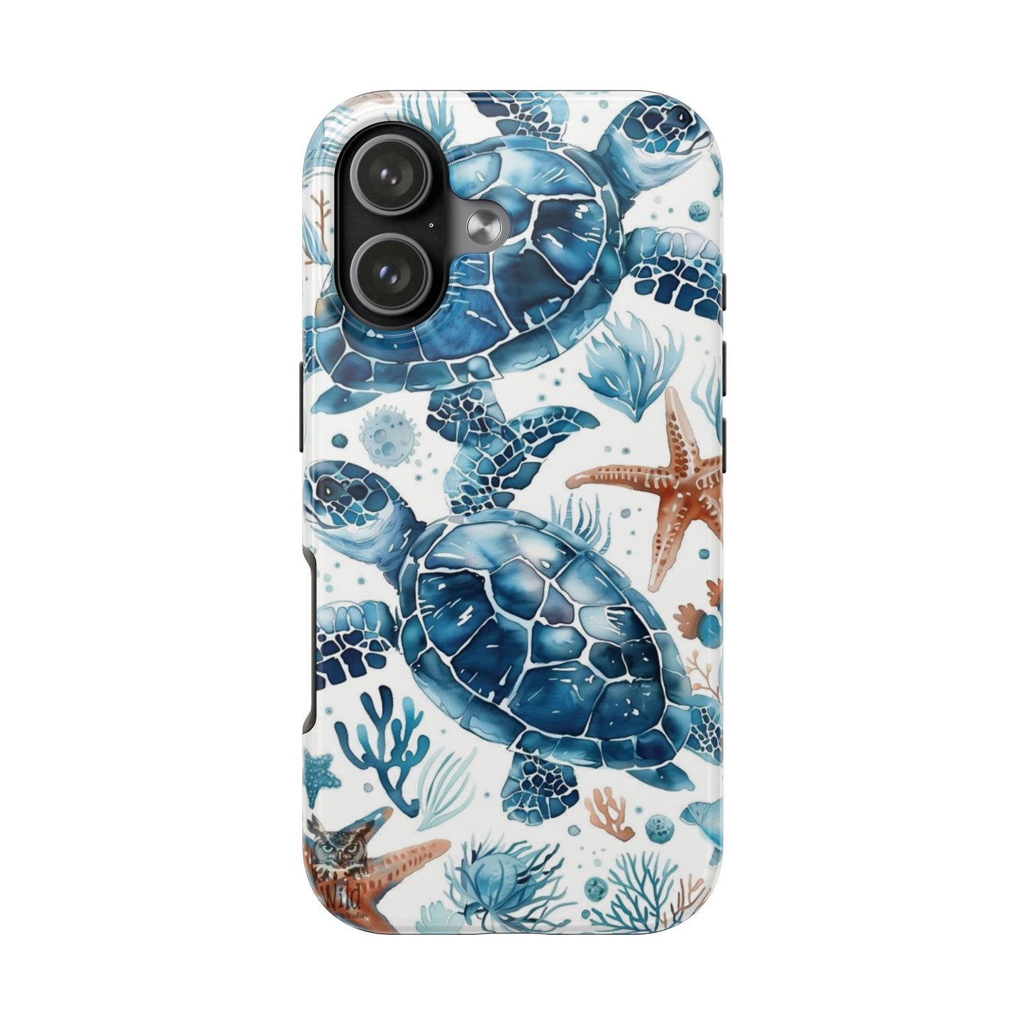 Sea Turtle Tough Phone Case — Blue Ocean Marine Life Protective Cover