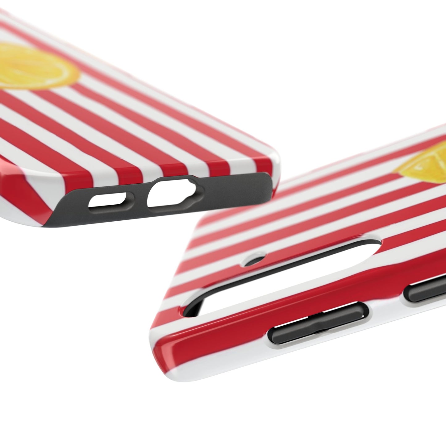 Lemon Slice Red & White Stripe Tough Phone Case