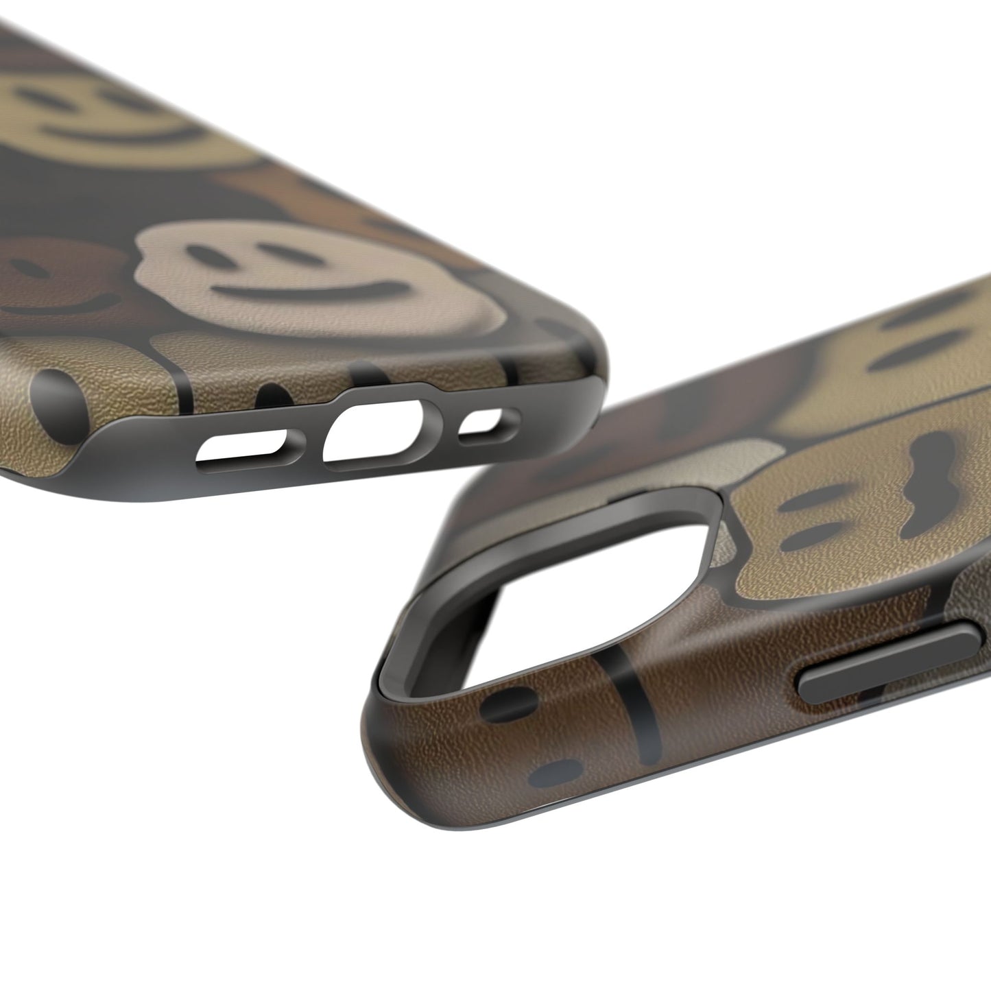 Magnetic Impact-Resistant Case — Brown Smiley Tile Phone Cover