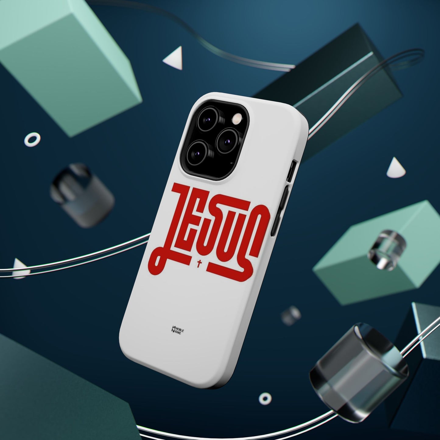 Jesus Magnetic Impact‑Resistant Phone Case — Bold Red Script Christian iPhone Cover