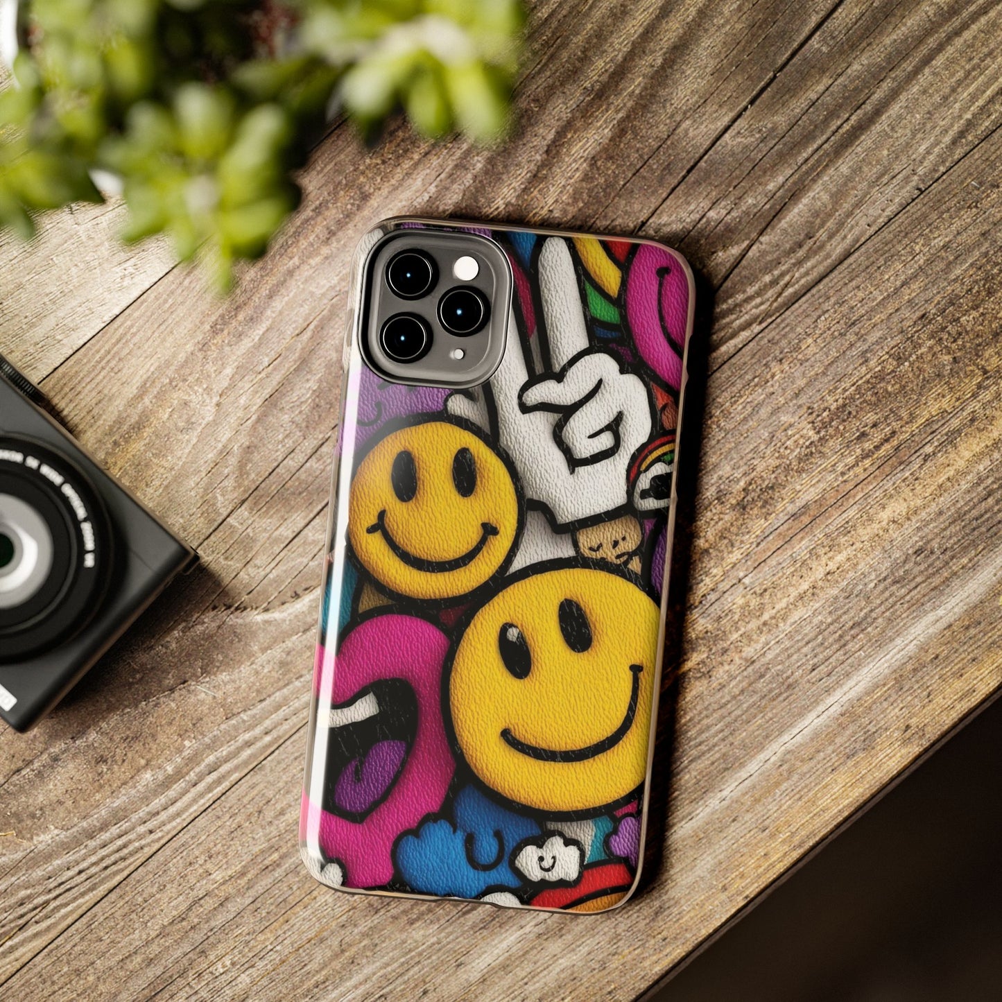 Smiley Graffiti Tough Phone Case – Colorful Urban Art Protection