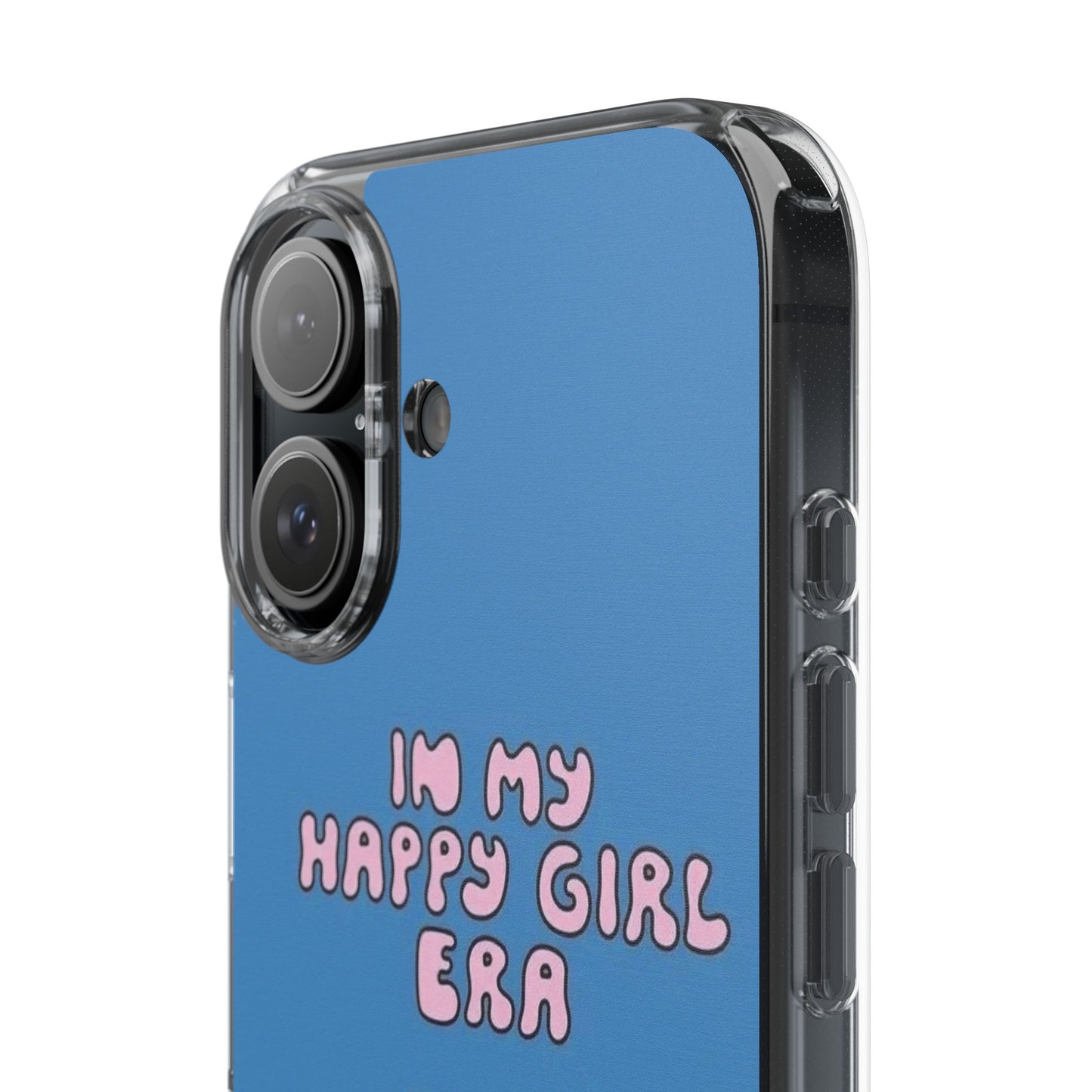 Clear Impact-Resistant Phone Case — “I’m My Happy Girl Era” Cute Flower Design