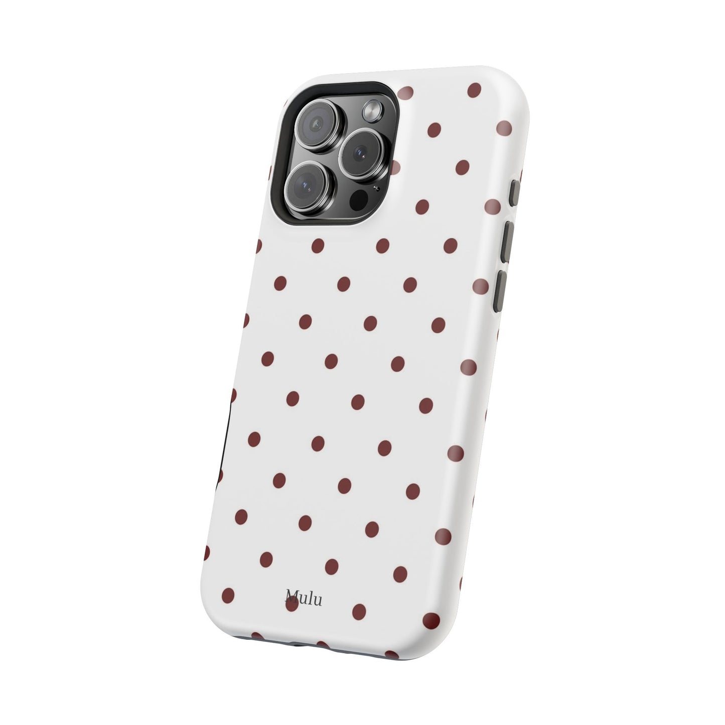 Polka Dot Magnetic Impact-Resistant Phone Case — Red Dots on White
