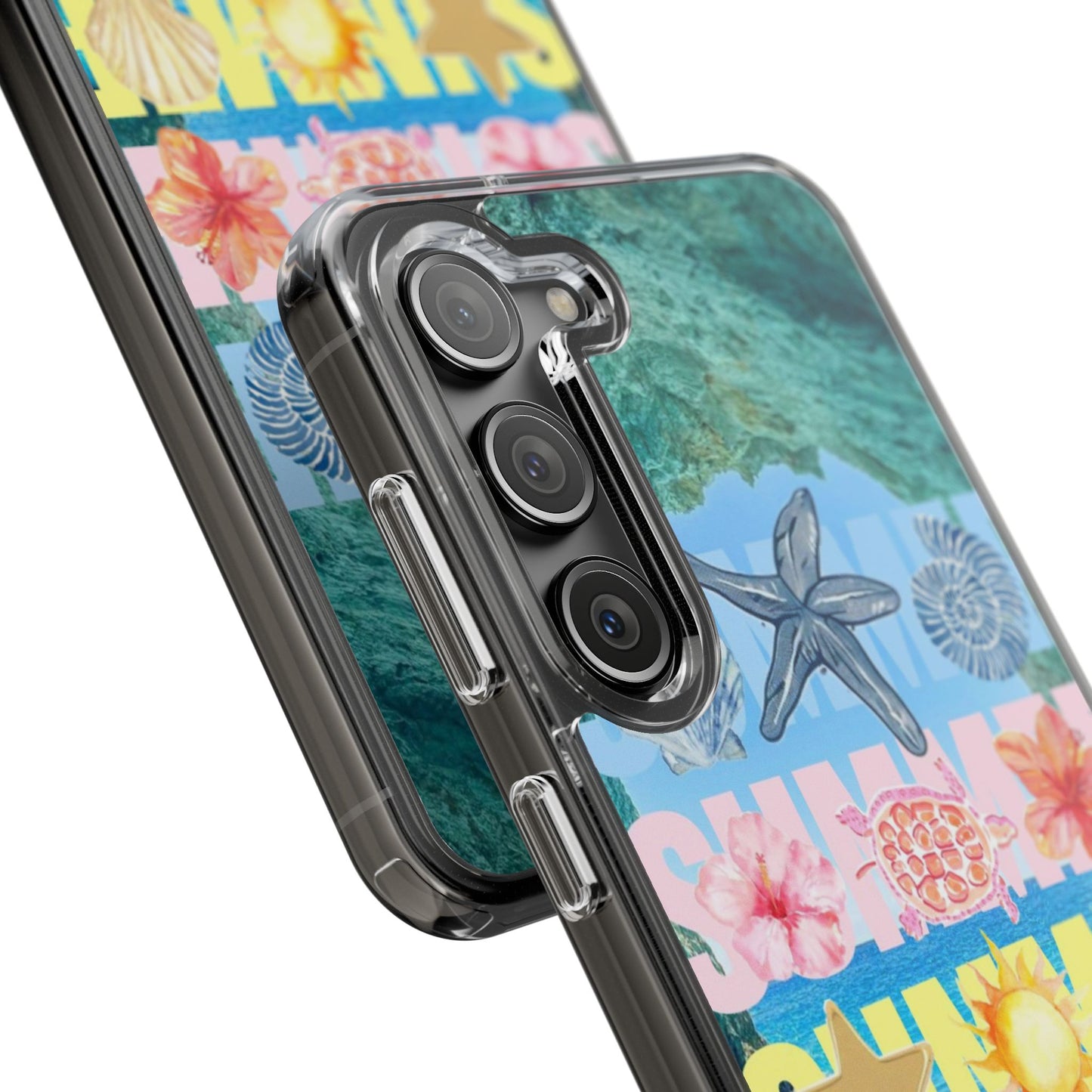 Clear Summer Beach Phone Case — Impact‑Resistant Tropical Design
