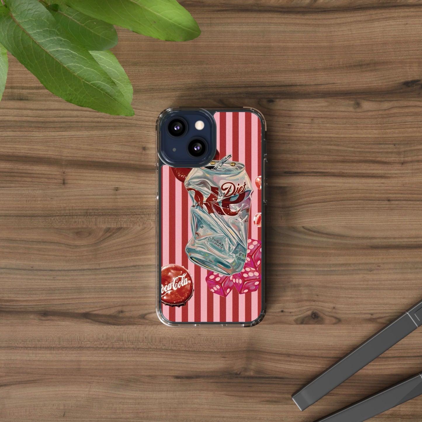 Diet Cola Crush Clear Phone Case – Retro Soda Pop Design