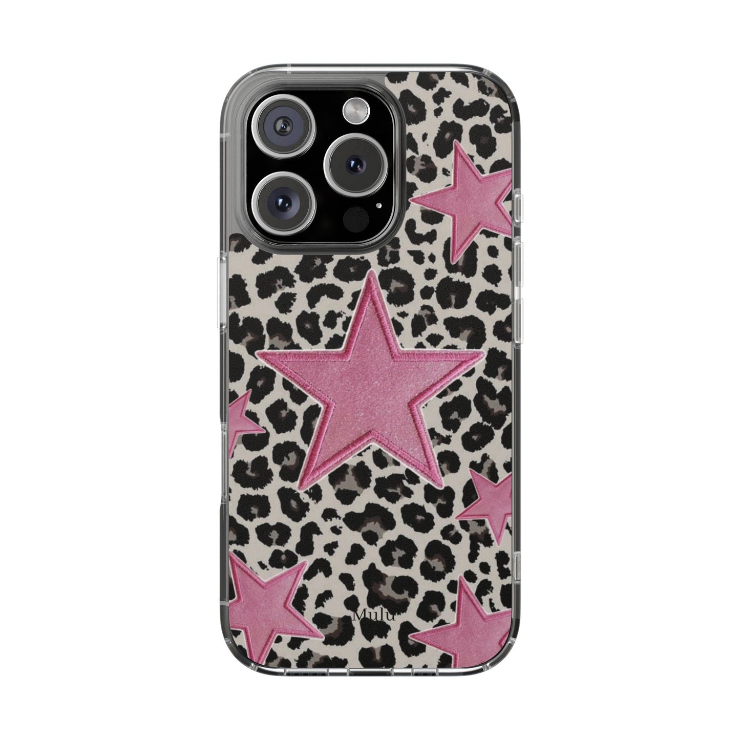 Pink Star Leopard Clear Impact Phone Case