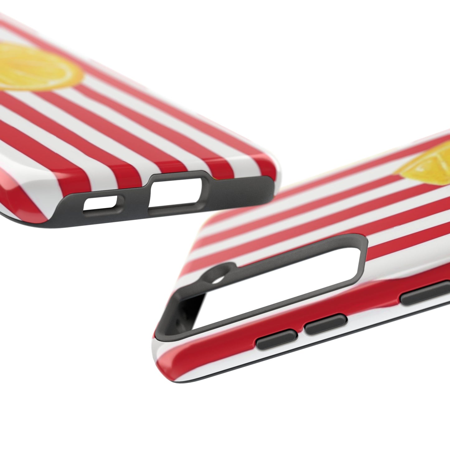 Lemon Slice Red & White Stripe Tough Phone Case