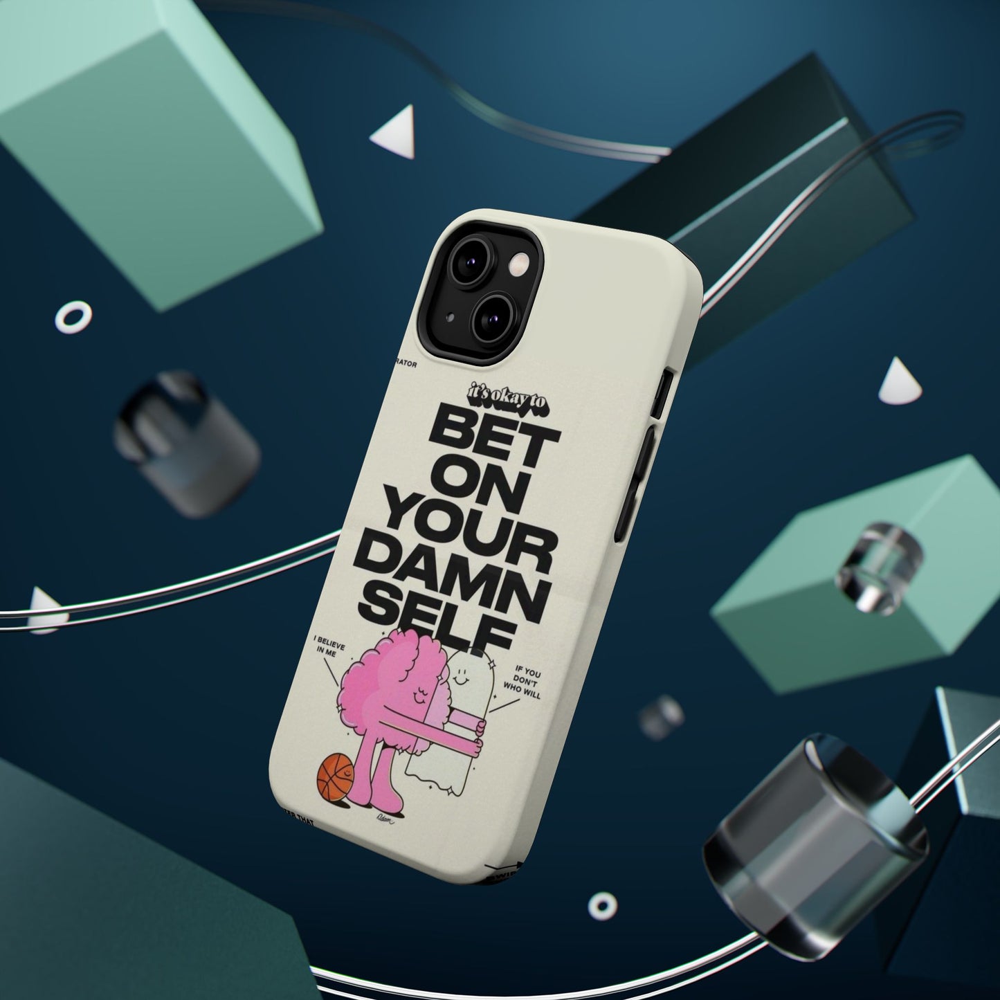 Magnetic Impact-Resistant Case — "Bet On Your Damn Self" Motivational Phone Cover