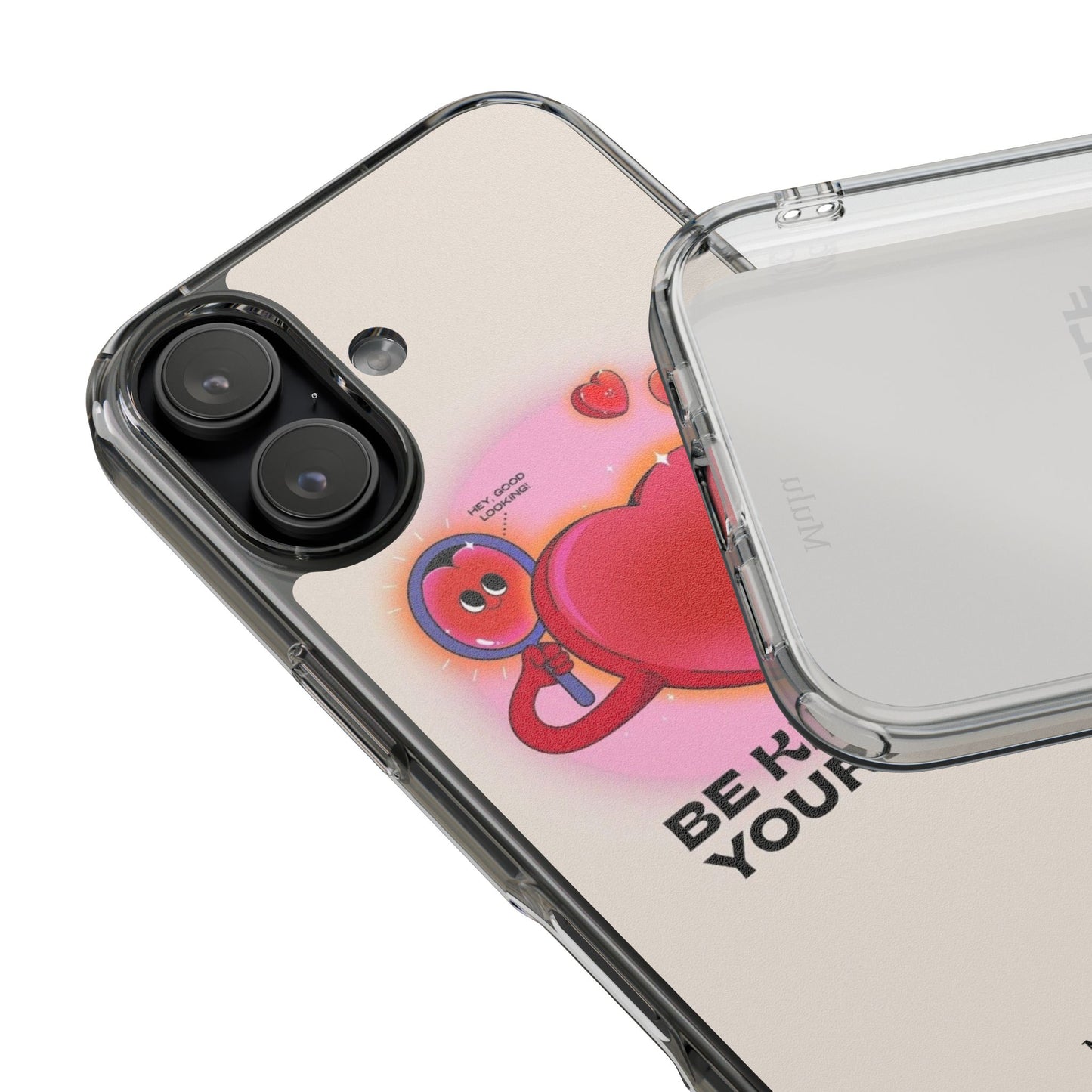 Clear Phone Case — "Be Kind to Yourself" Heart Design