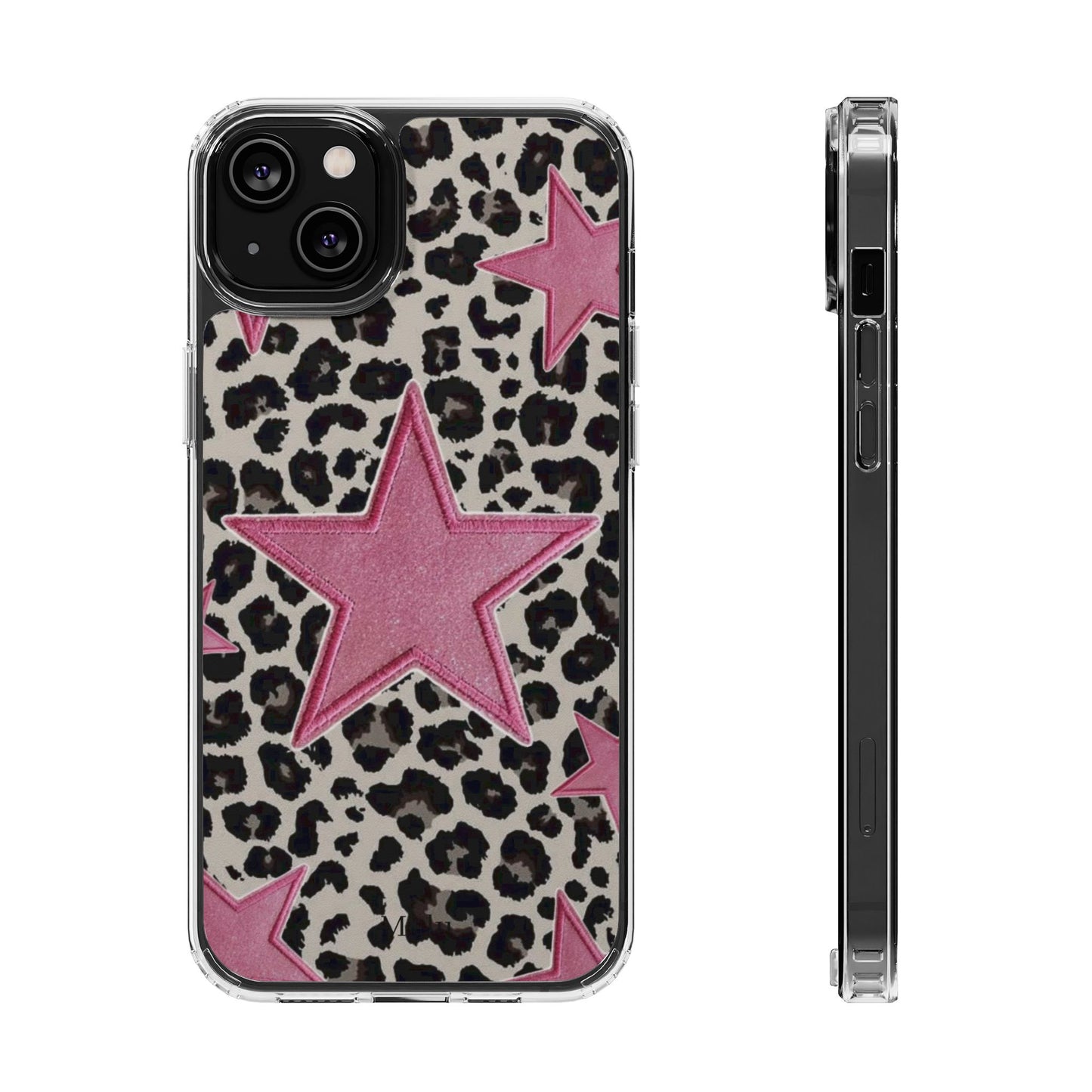 Pink Star Leopard Clear Impact Phone Case