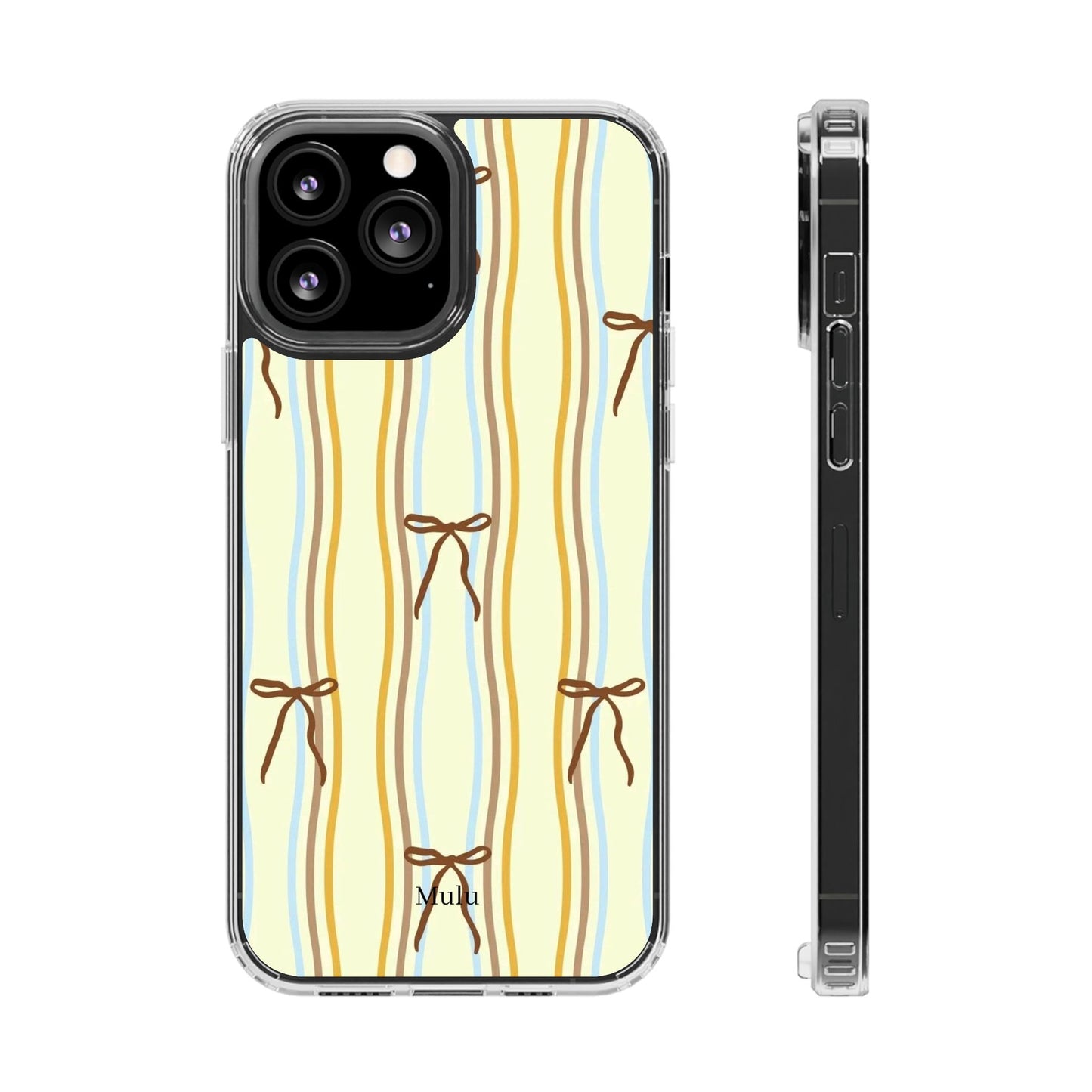 Ballet Ribbon Stripe Clear Impact Phone Case — Pastel Yellow Protective Cover