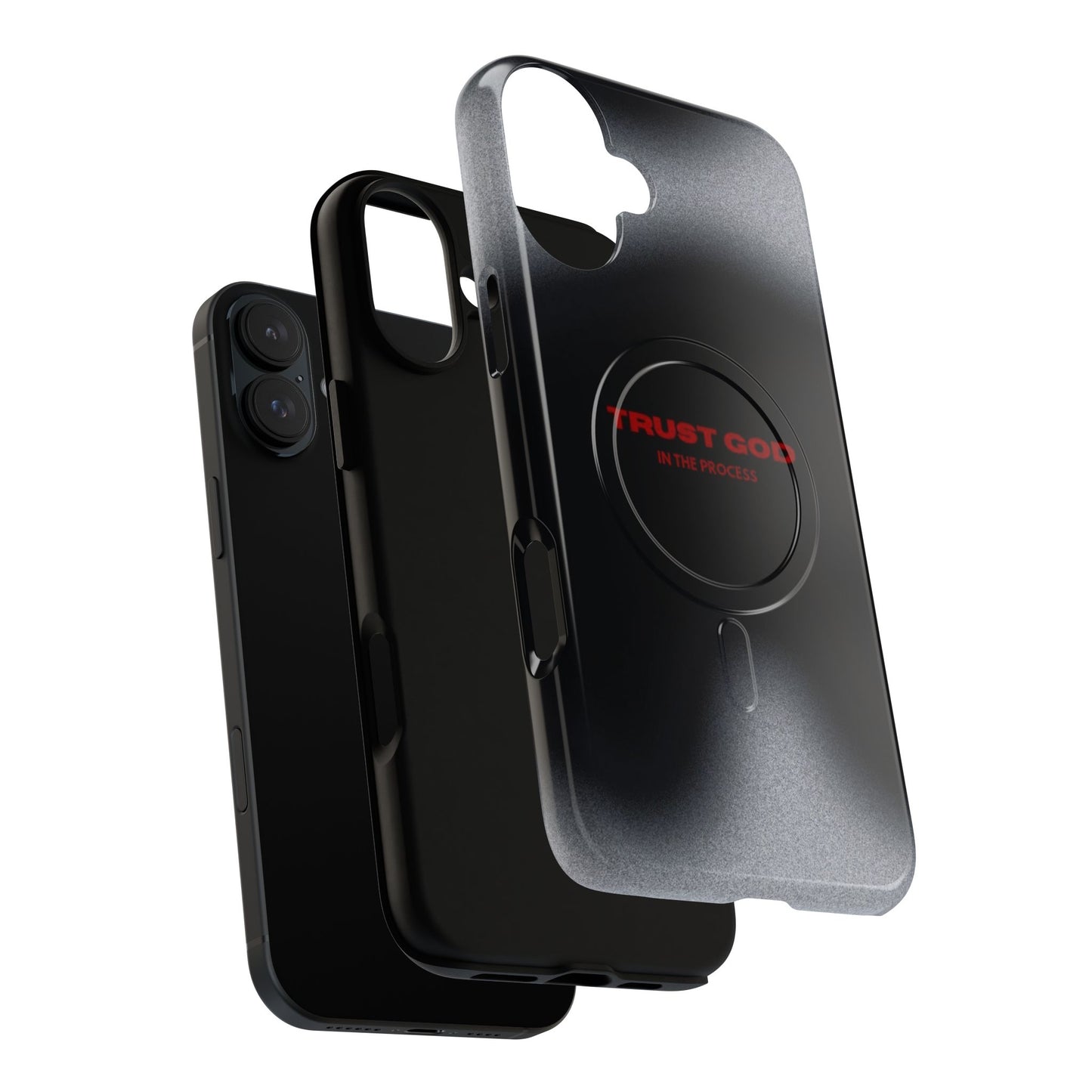 MagSafe Phone Case — "Trust God in the Process" Black Magnetic Tough Case