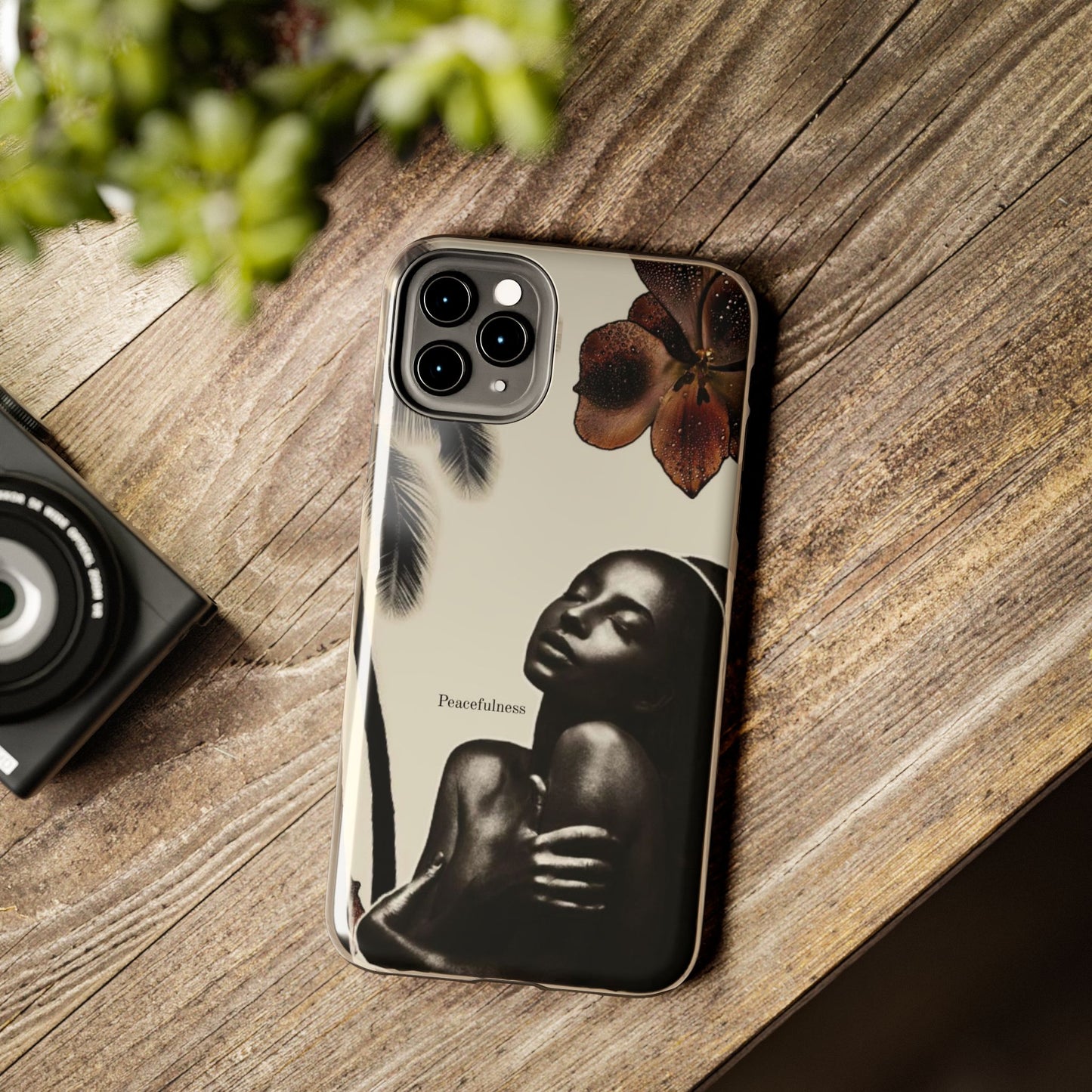 Tough Phone Case — "Peacefulness" Artistic Black Woman Floral Design
