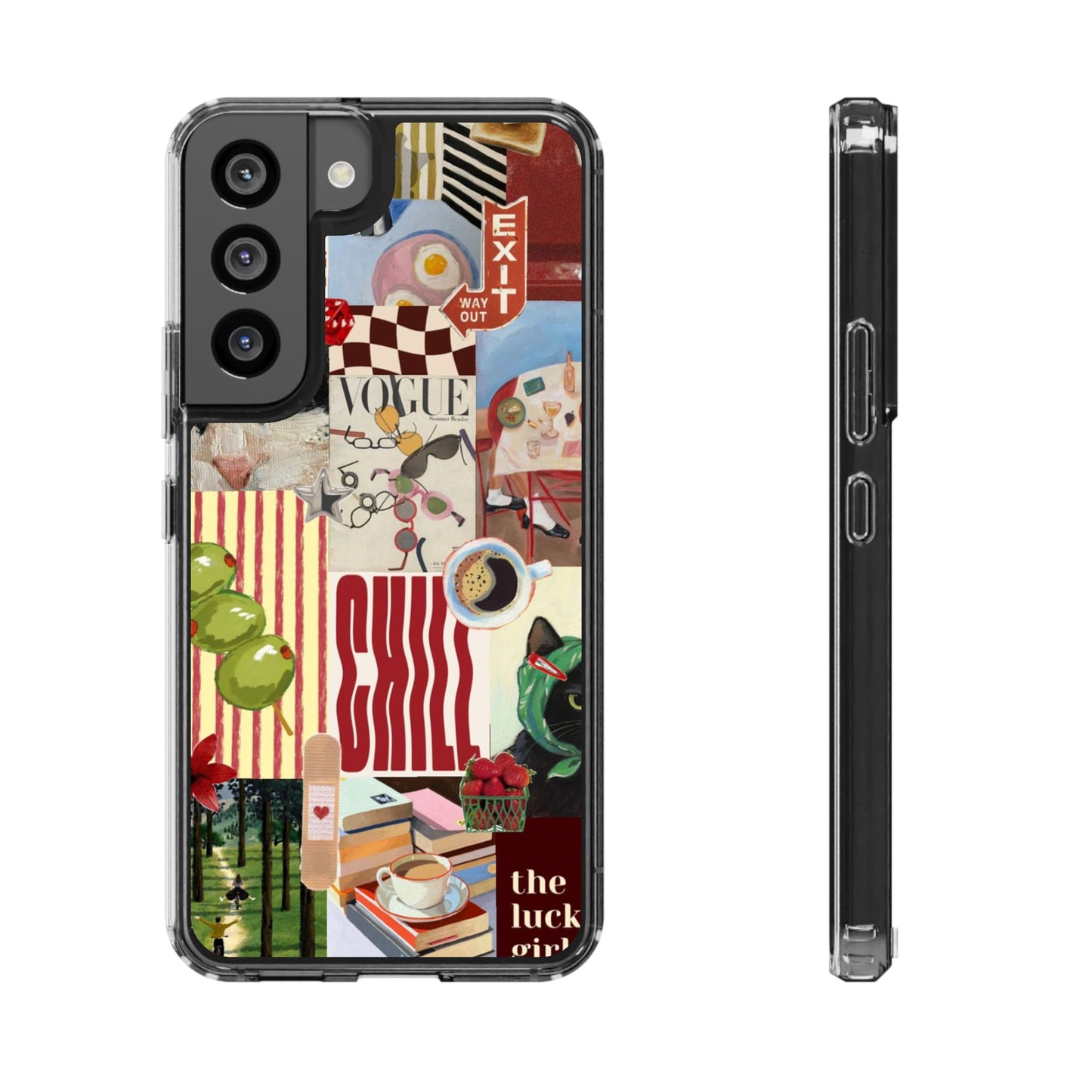 Collage Vintage Aesthetic Clear Impact-Resistant Phone Case