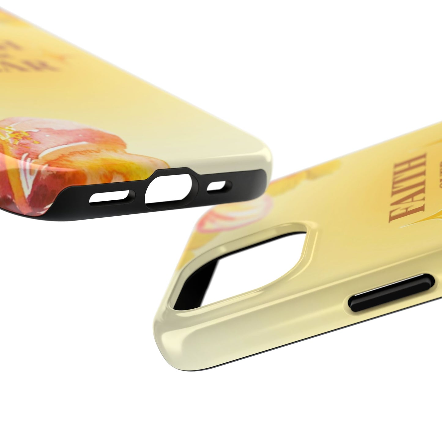Faith Over Fear Tough Phone Case — Floral Yellow Protective Cover