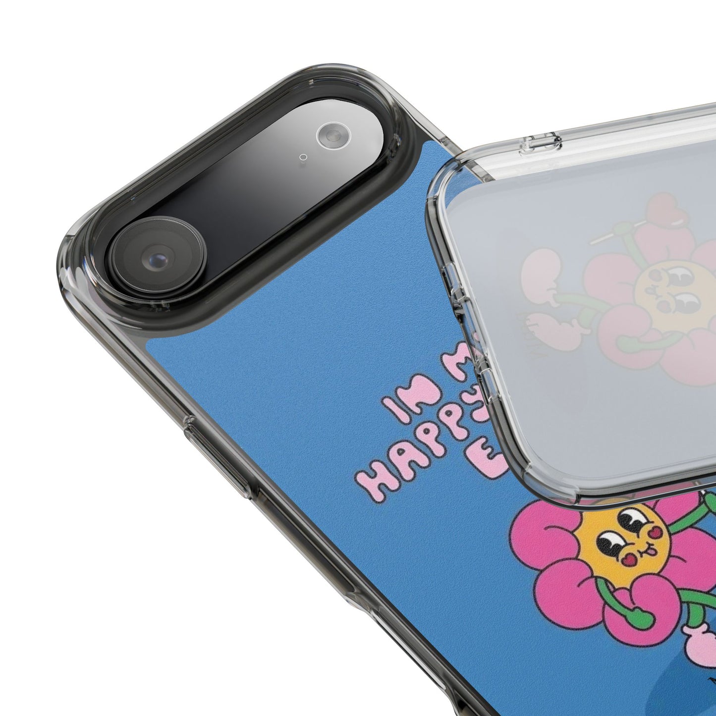 Clear Impact-Resistant Phone Case — “I’m My Happy Girl Era” Cute Flower Design