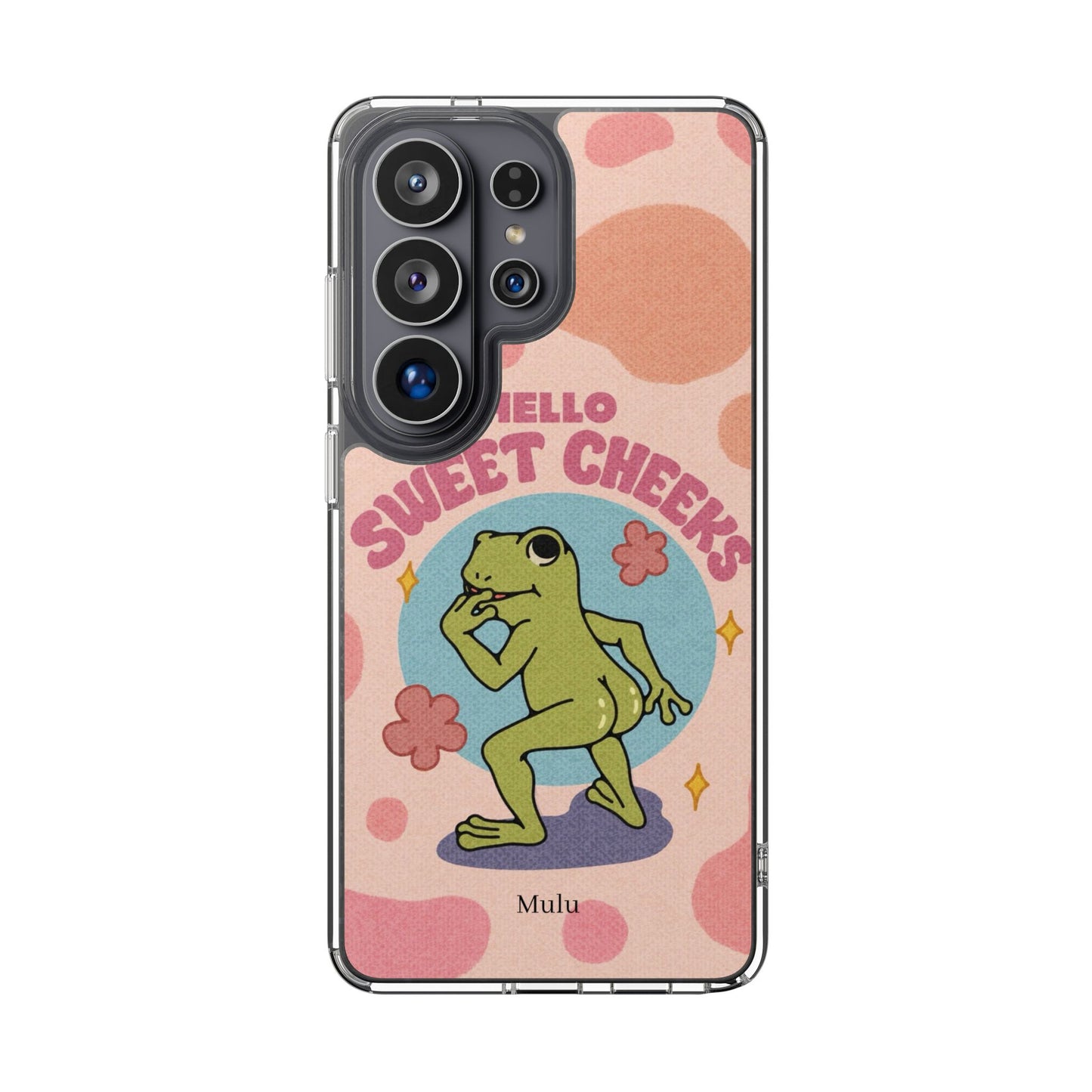 Clear Impact Phone Case — "Hello Sweet Cheeks" Retro Frog Design