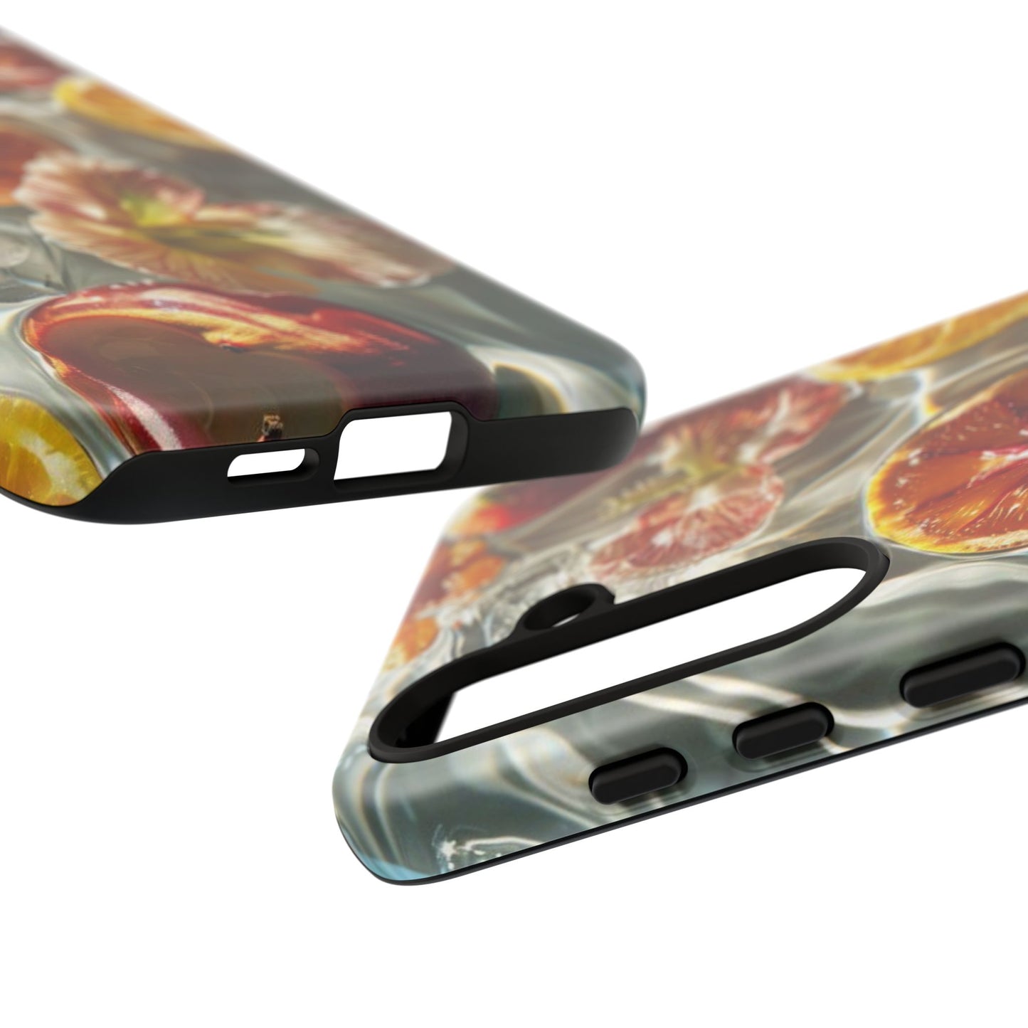 Citrus & Hibiscus Protective Phone Case – Summer Fruit Water Print Tough Case