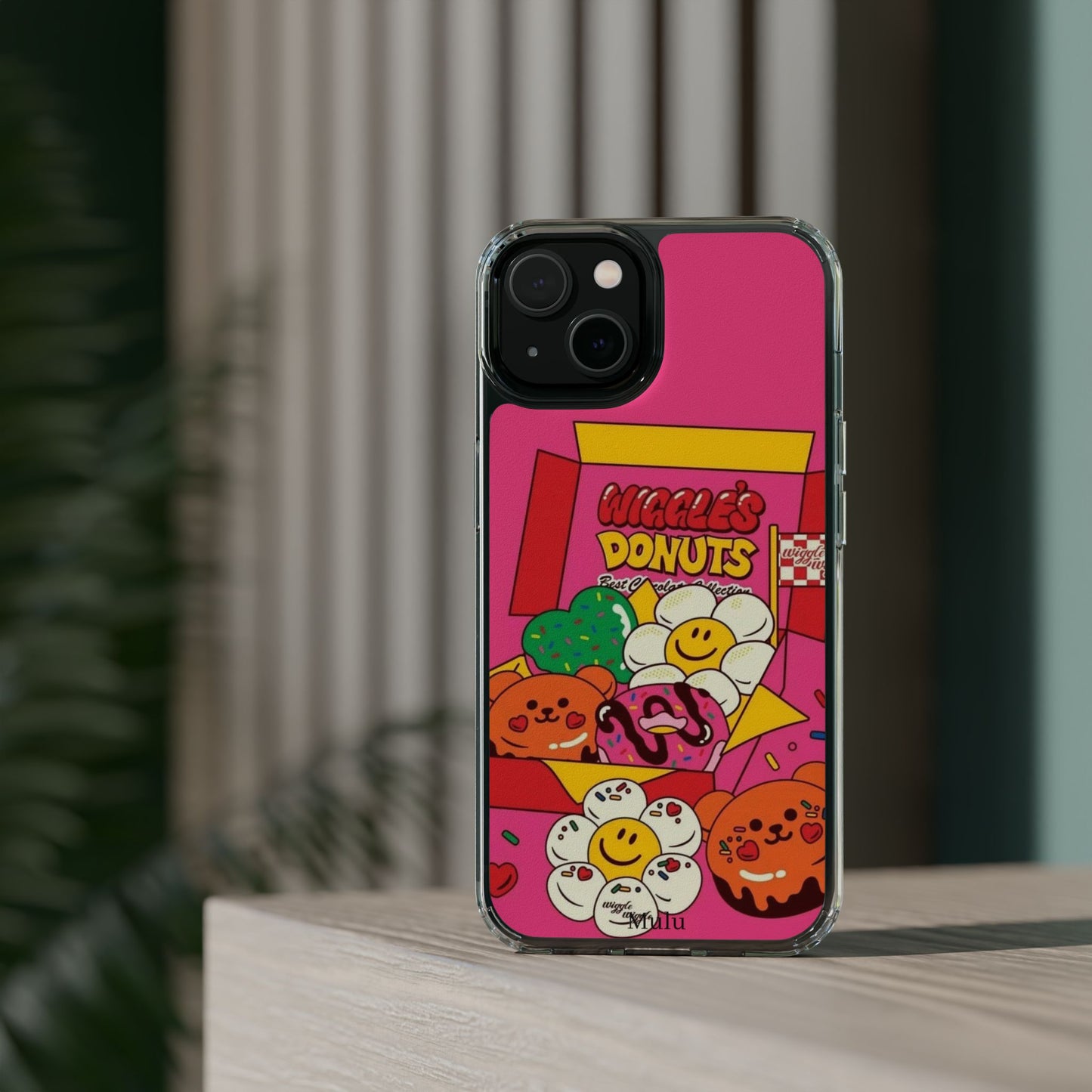Donut Box Cute Phone Case — Clear Impact‑Resistant iPhone Cover with Smiling Donuts