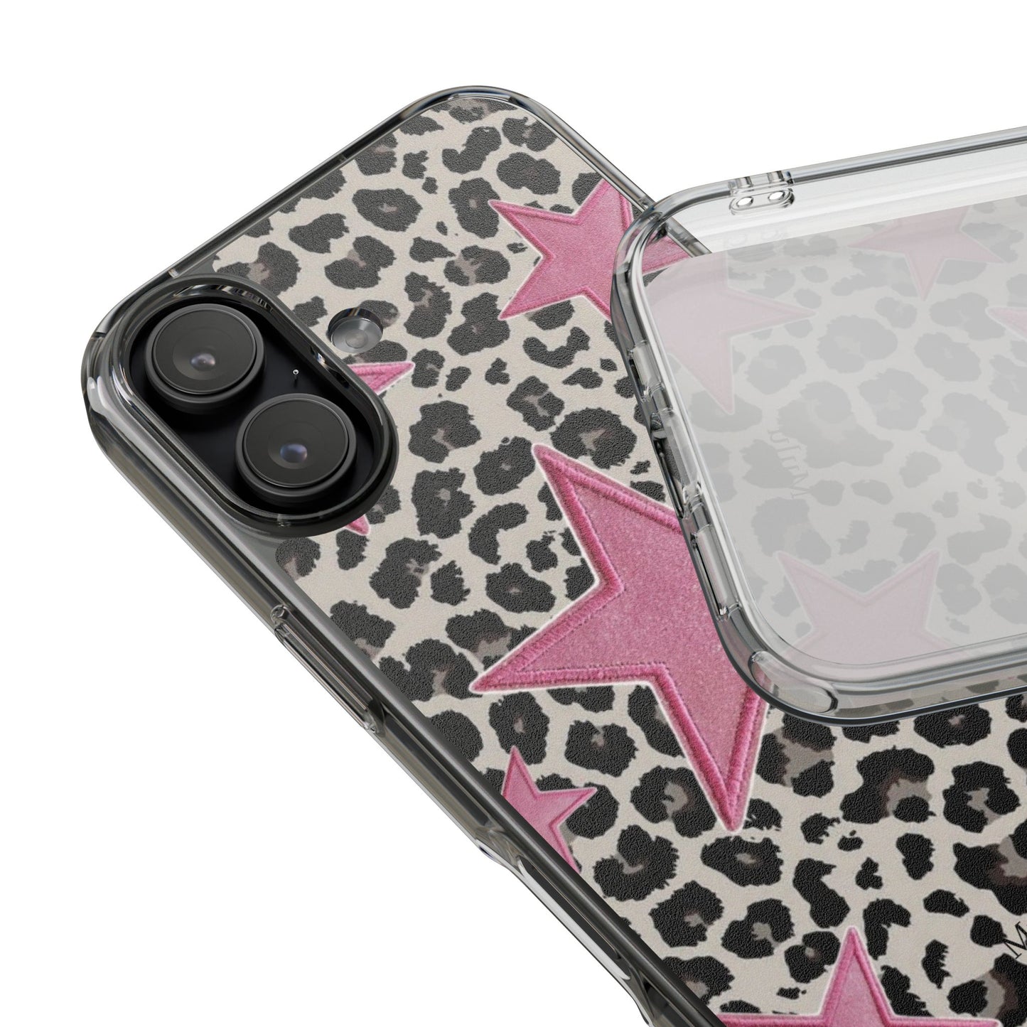 Pink Star Leopard Clear Impact Phone Case