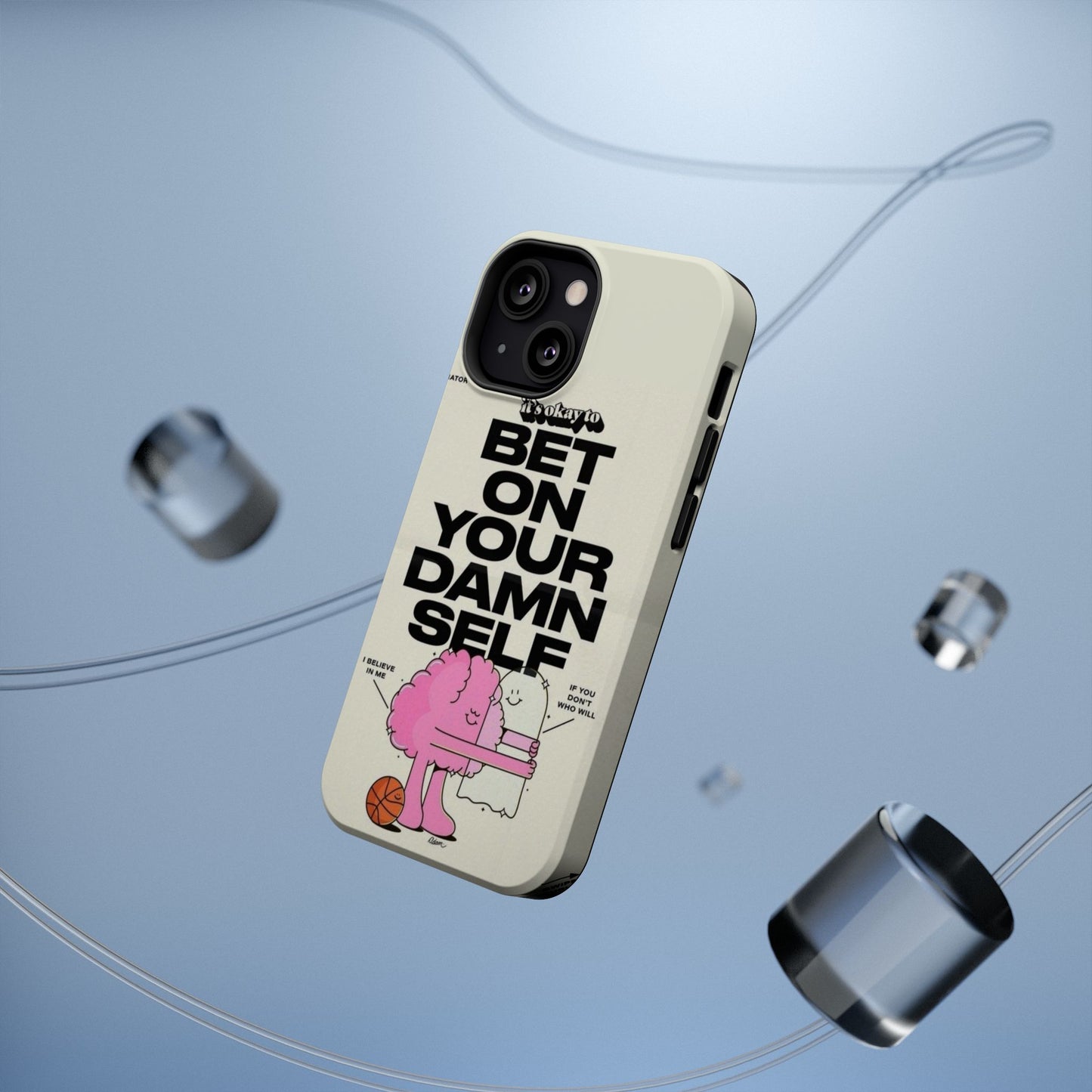 Magnetic Impact-Resistant Case — "Bet On Your Damn Self" Motivational Phone Cover