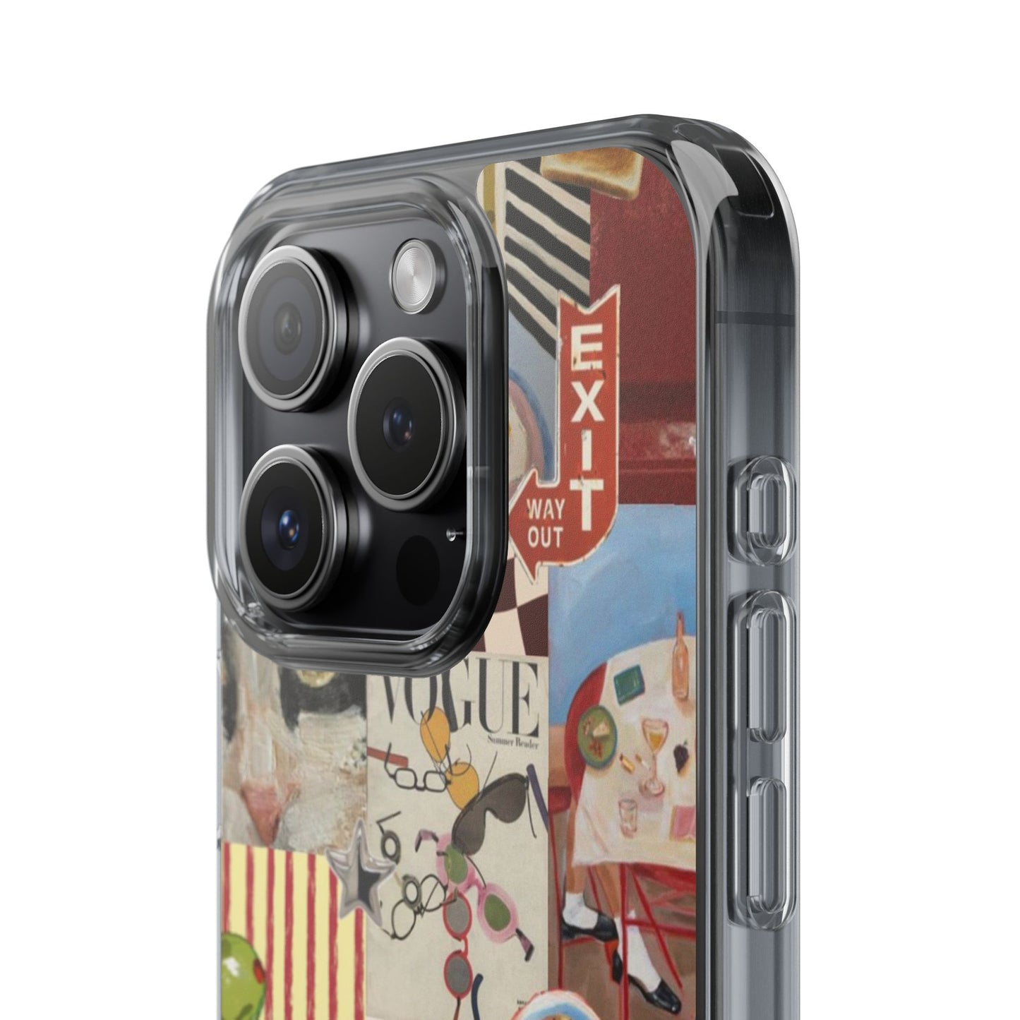 Collage Vintage Aesthetic Clear Impact-Resistant Phone Case