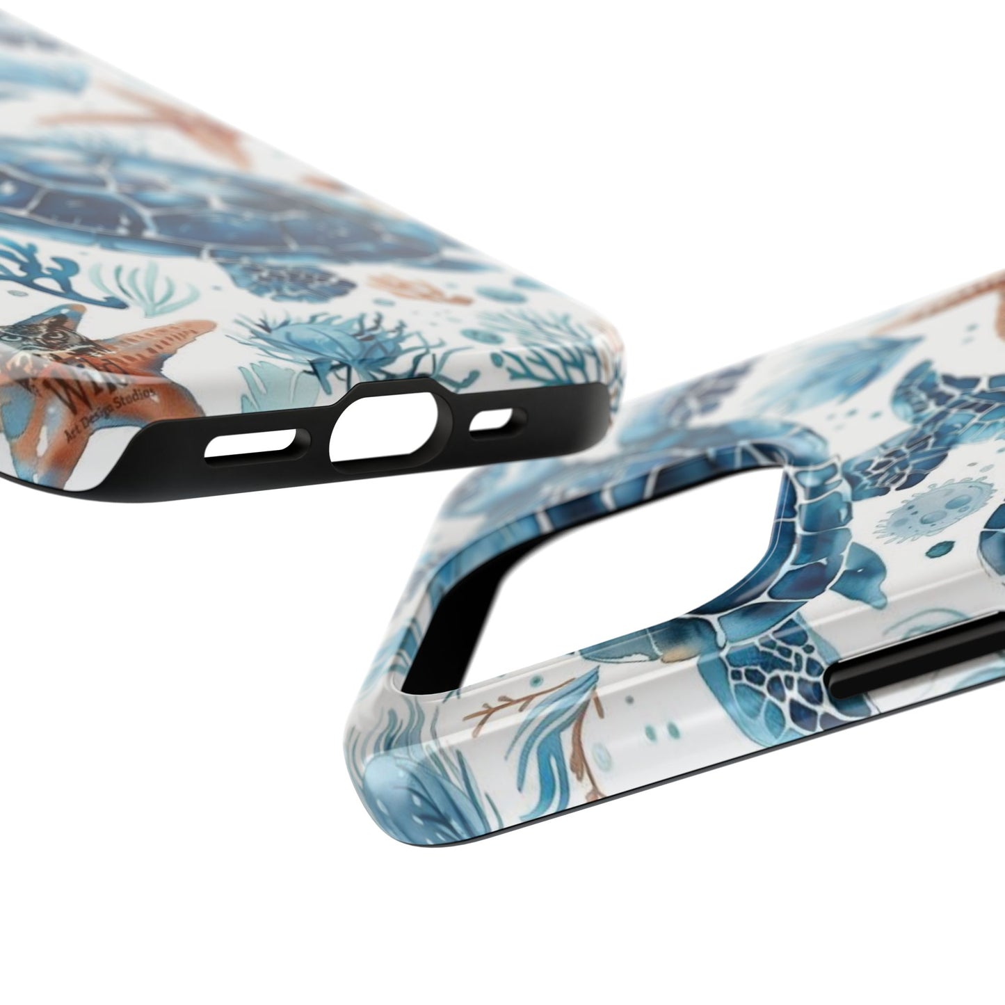 Sea Turtle Tough Phone Case — Blue Ocean Marine Life Protective Cover