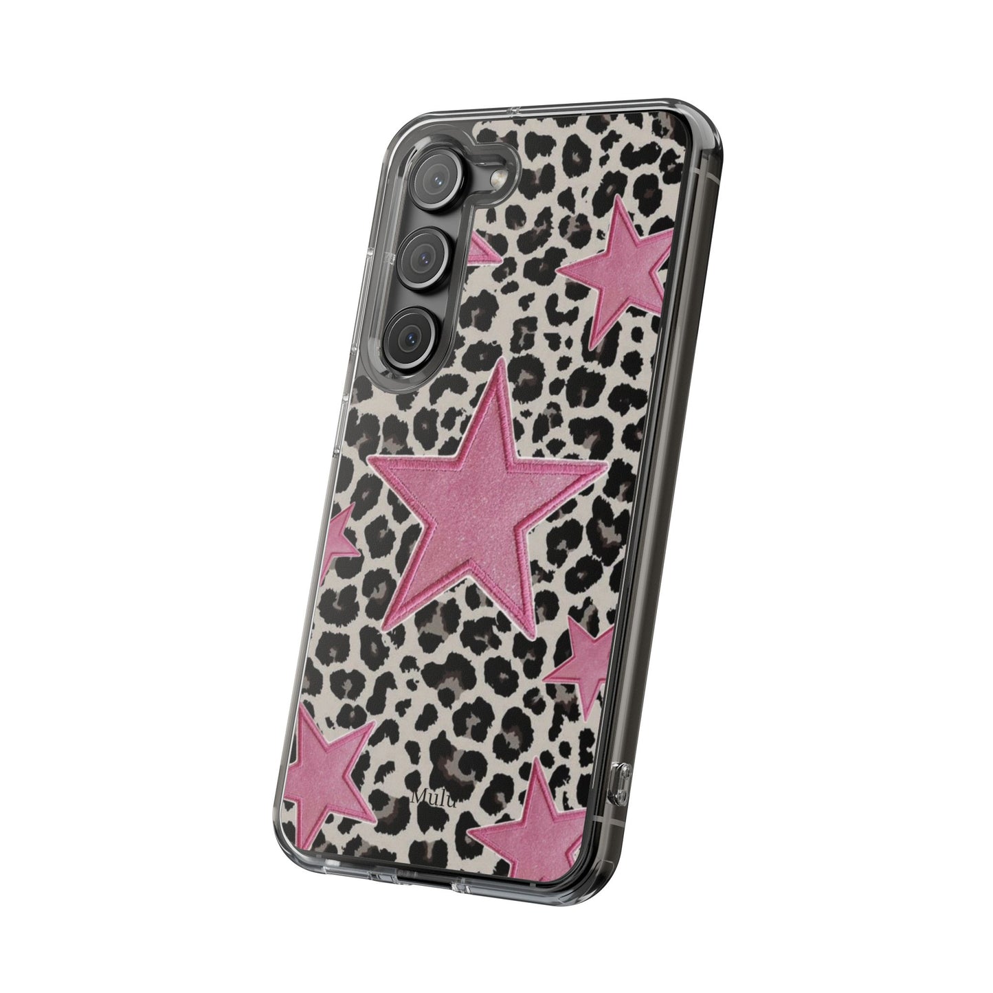 Pink Star Leopard Clear Impact Phone Case