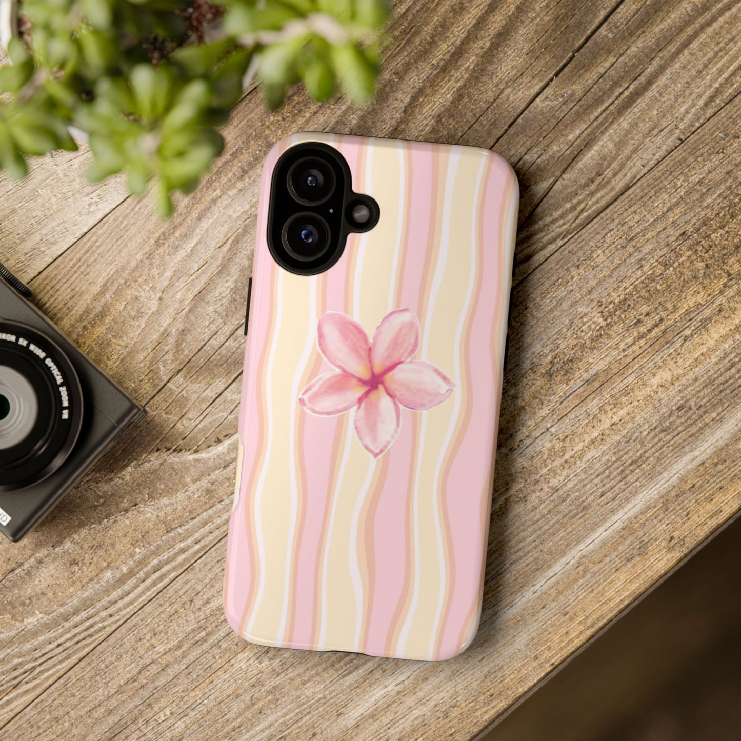 Pink Plumeria Phone Case - Tropical Floral Tough Phone Case