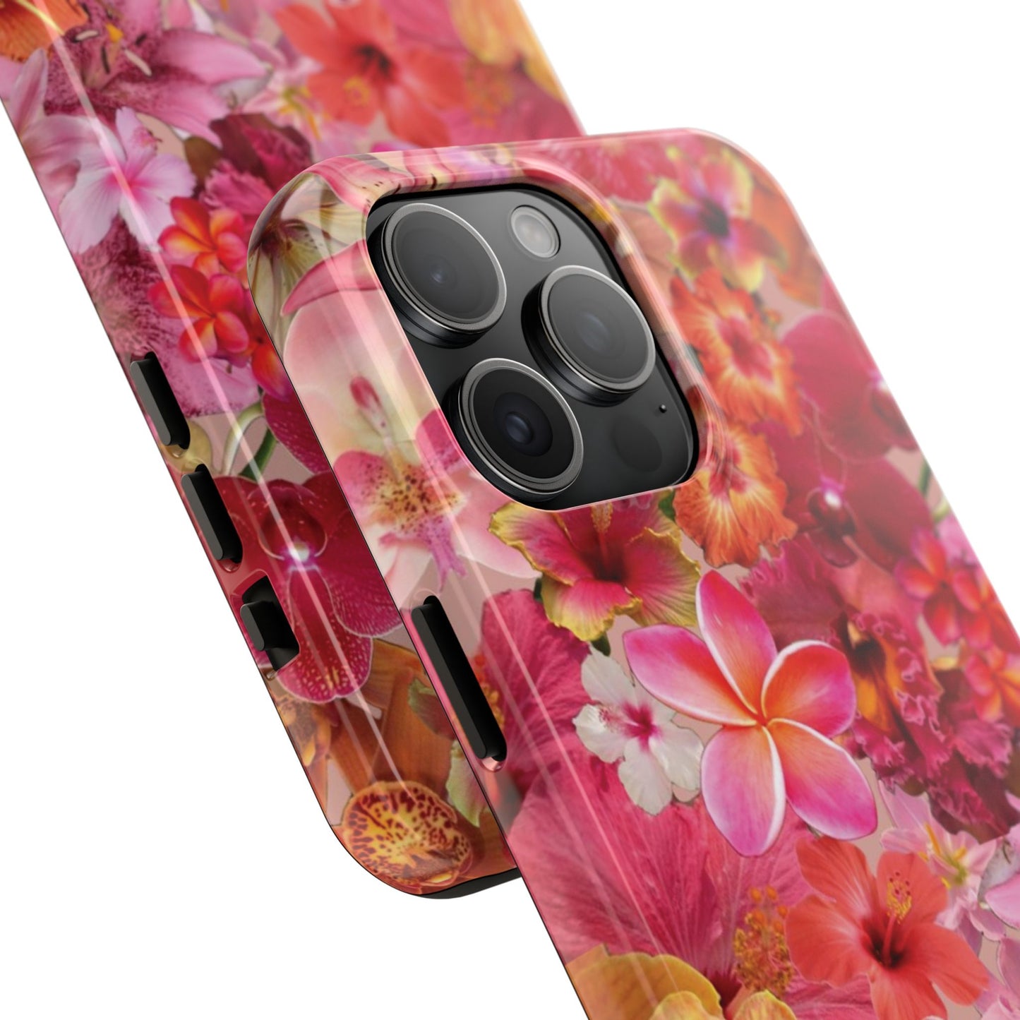 Tough Phone Case — Pink Tropical Floral Orchids Phone Cover