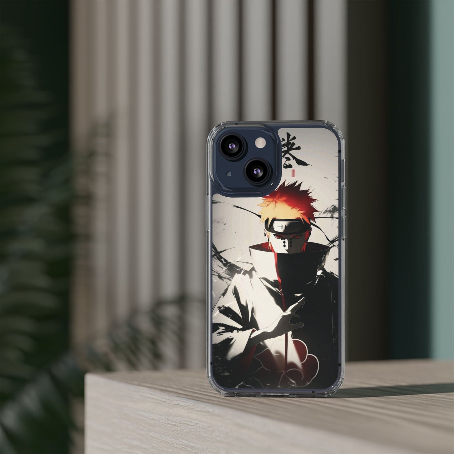 Clear Impact-Resistant Phone Case — Anime Akatsuki Shadow Design