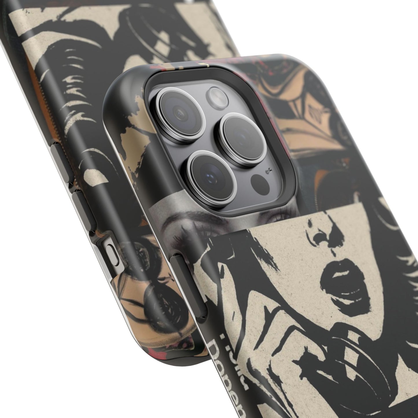 Magnetic Impact Phone Case — Retro Pop Art "Music Is My Drug" Design